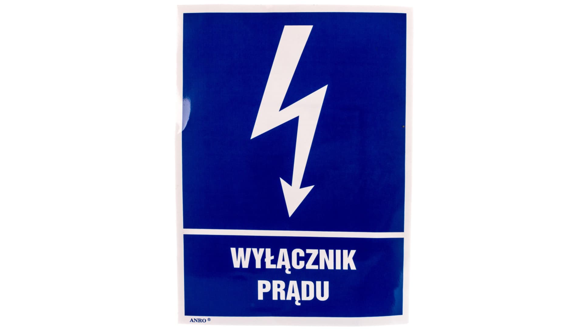

Samoprzylepna tabliczka ostrzegawcza /WYŁĄCZNIK PRĄDU 148X210/ 8EIA/Q4/F