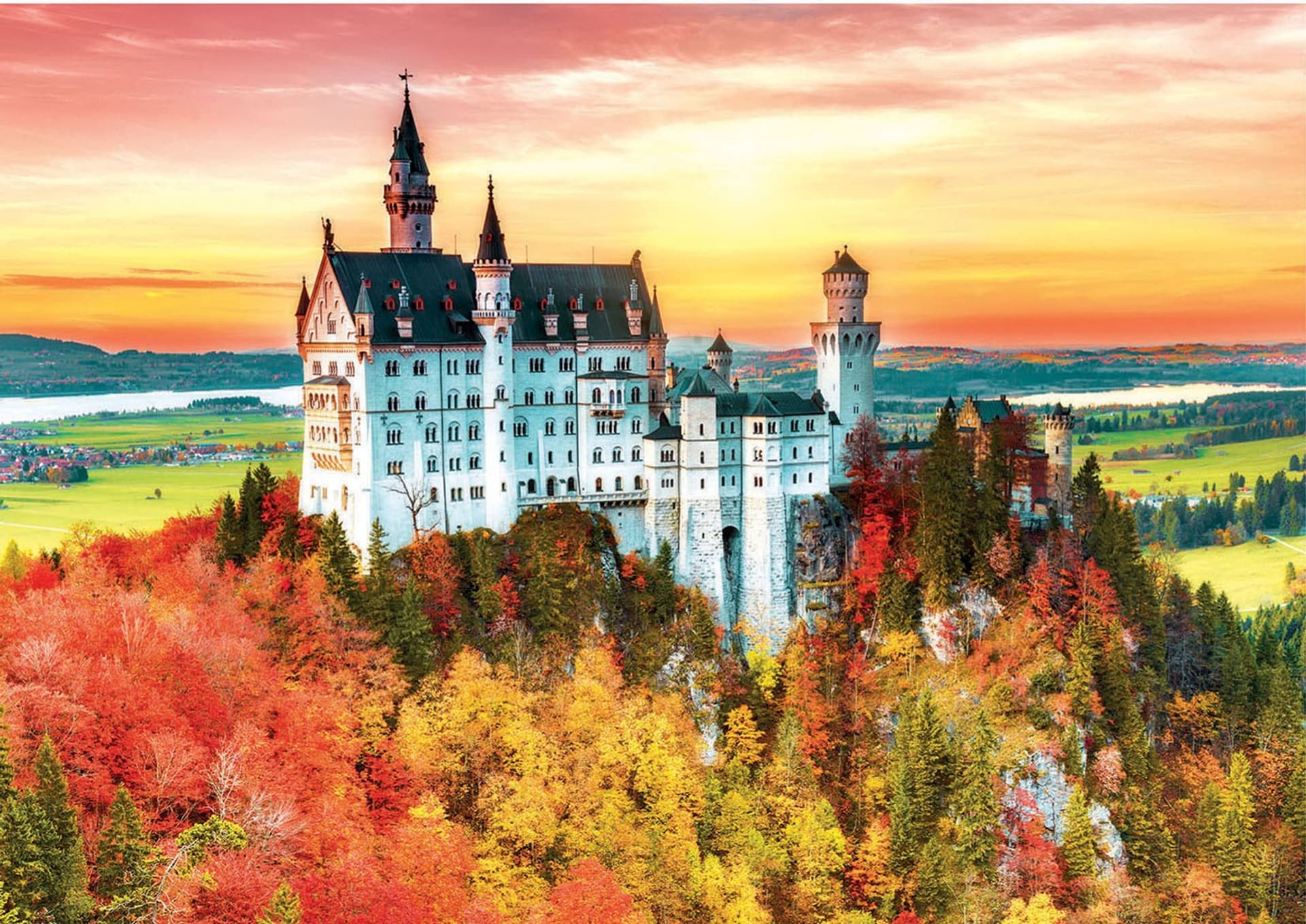 

Puzzle 1500 elementów Jesień w Neuschwanstein Niemcy