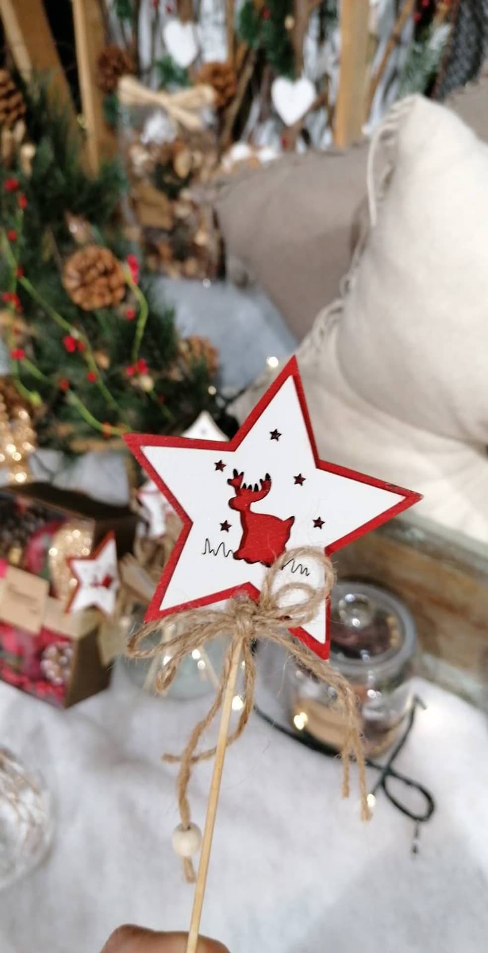 

Dekoracja drewniana na piku ozdoba świąteczna mix