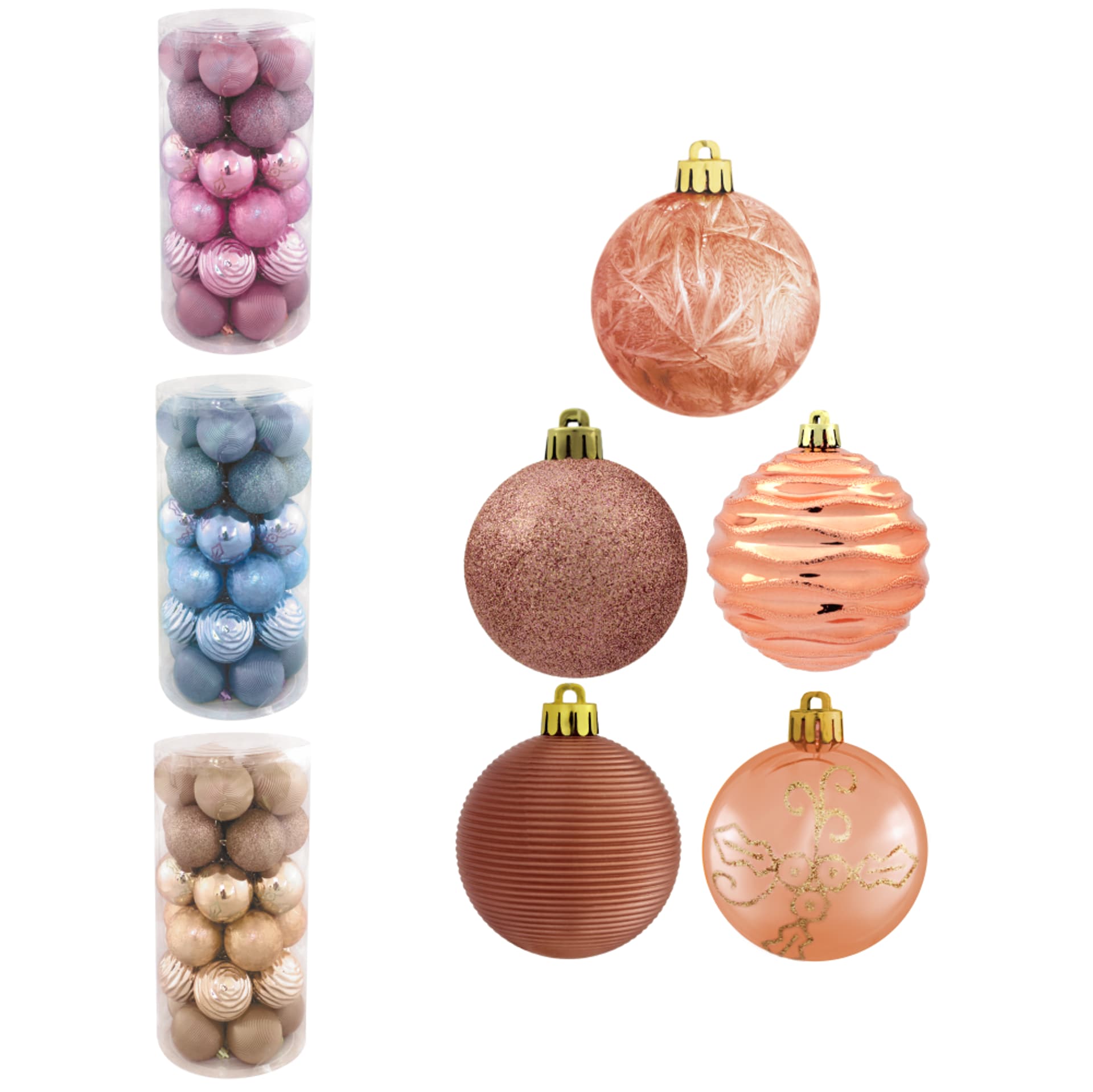 

BOMBKI CHOINKOWE 6 CM KOMPLET 30 SZT.