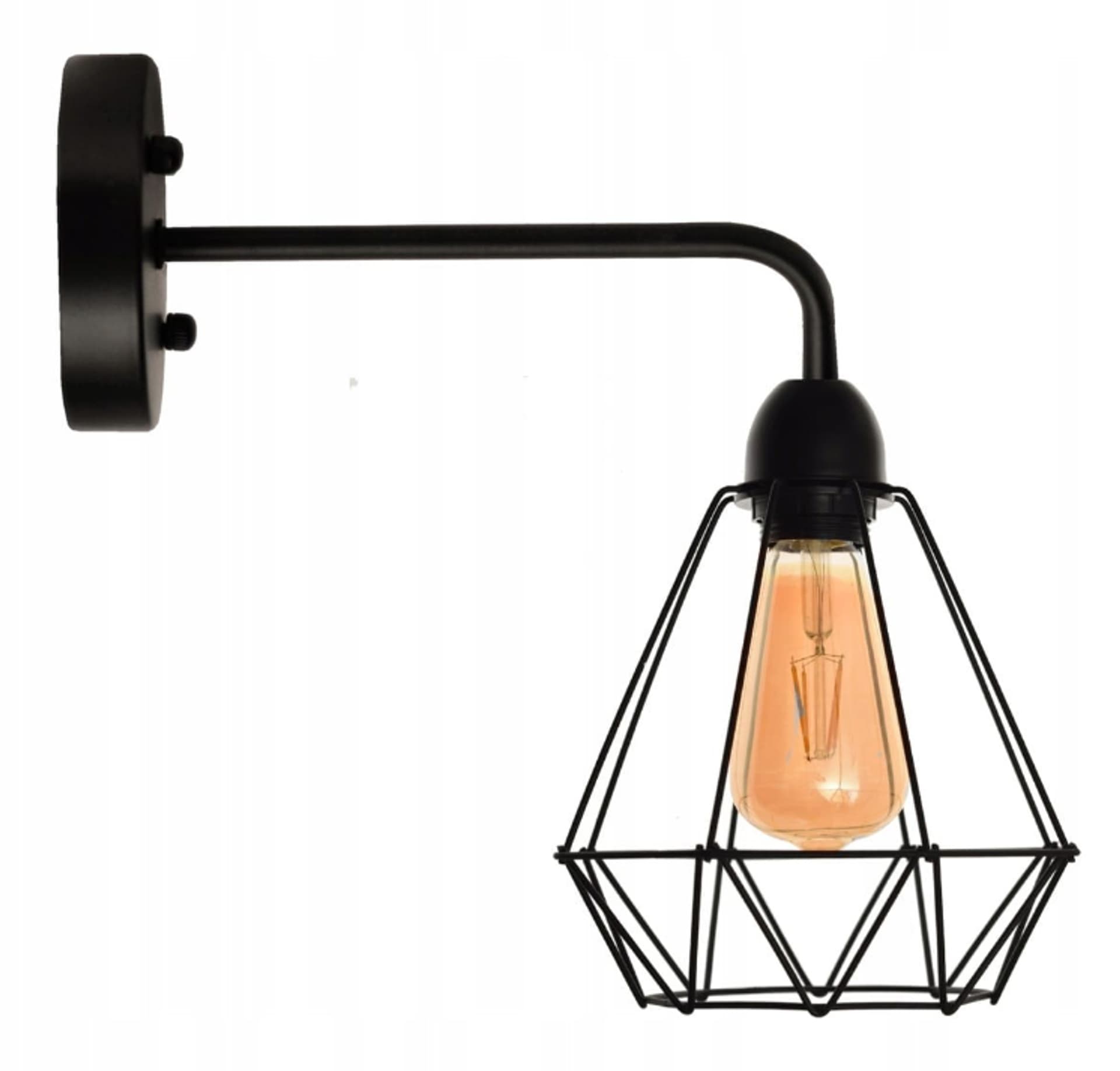 

Kinkiet ścienny druciny loft czarny basket diament