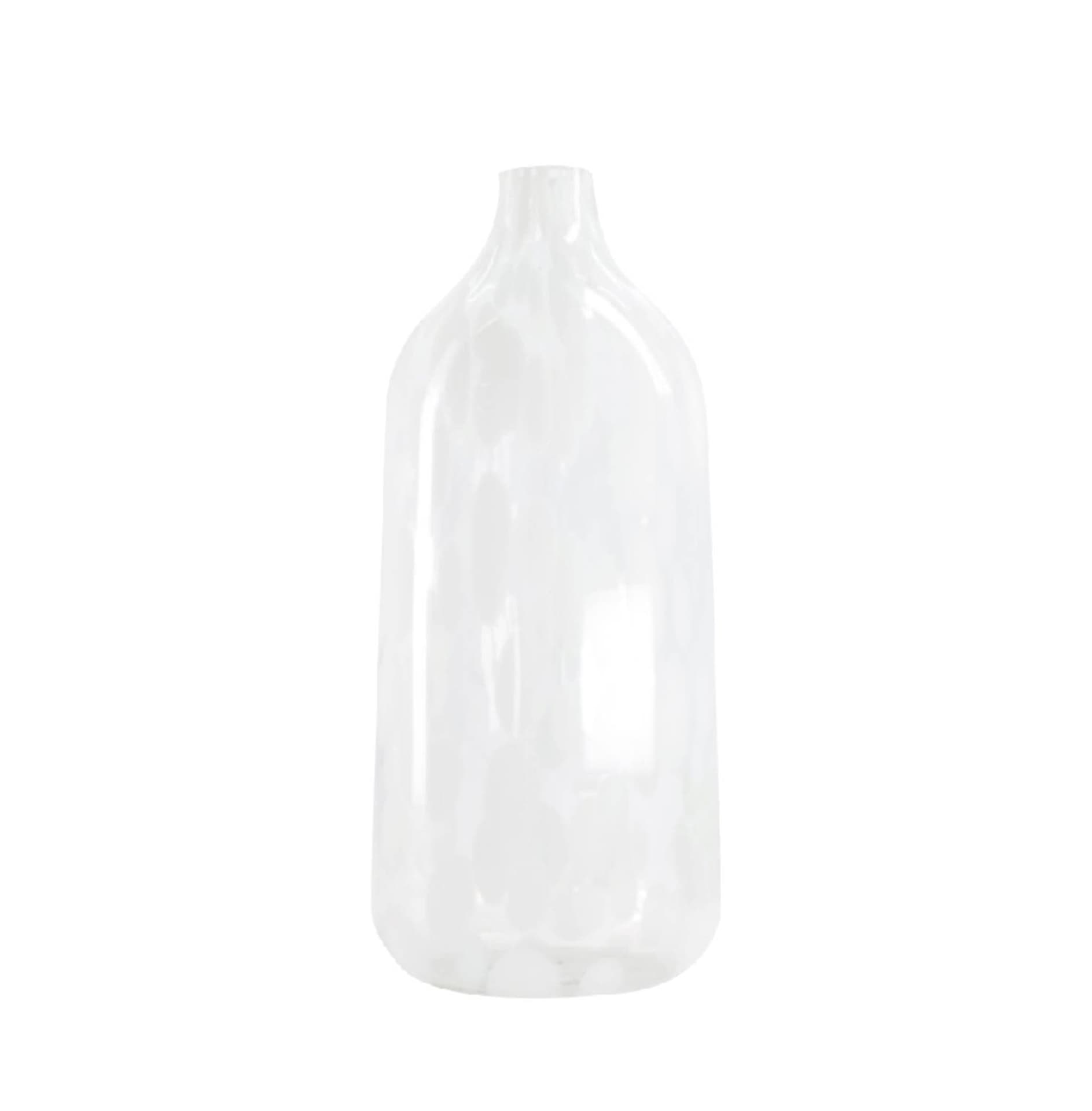

Biały wazon ze szkła, 29 cm