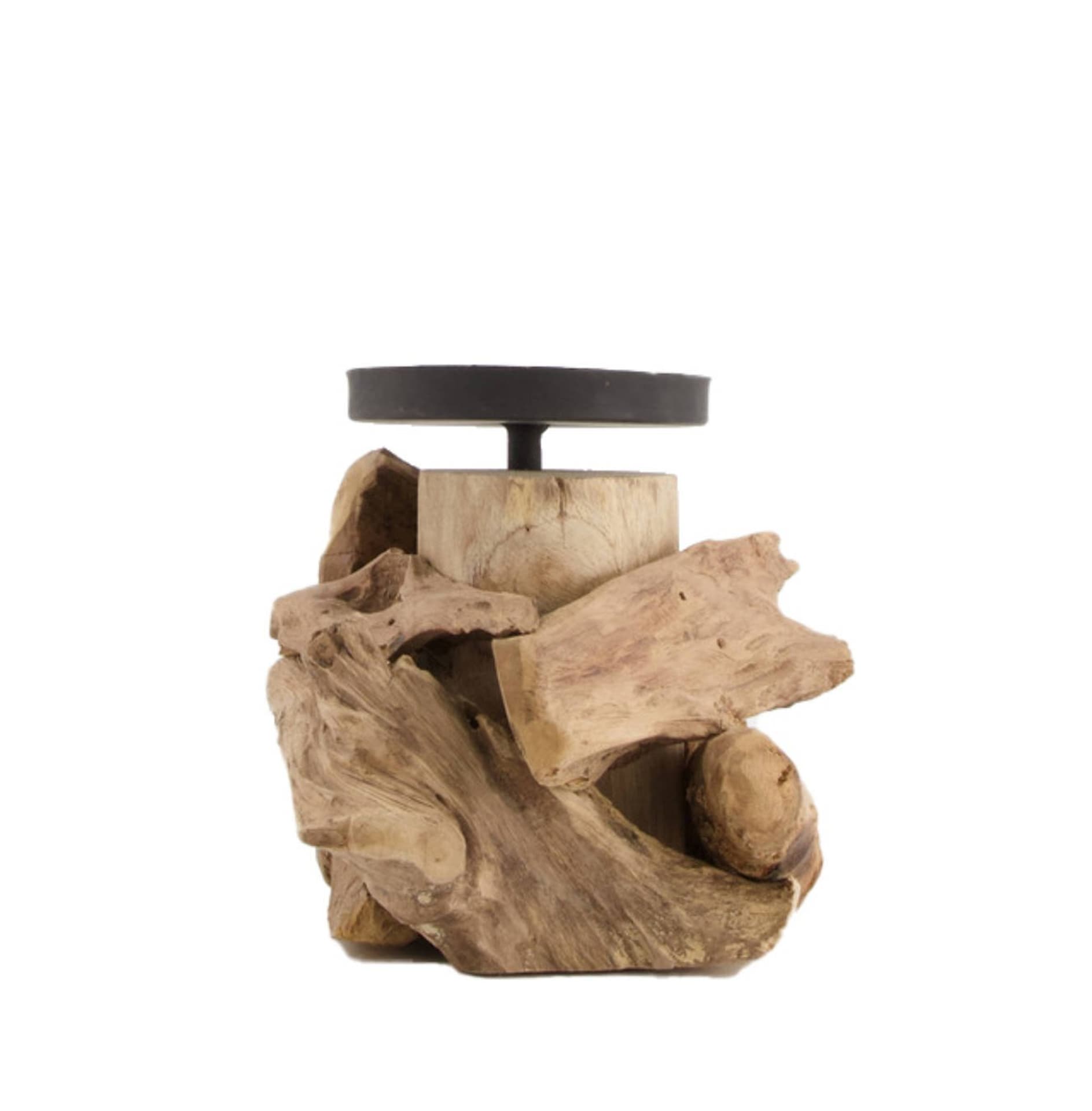 

Świecznik z naturalnym drewnem, 13 cm