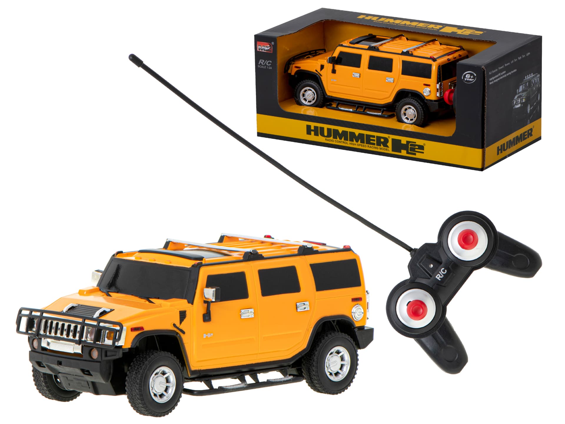 

Samochód zdalnie sterowany na pilota RC Hummer H2 - licencja 1:24 żółty