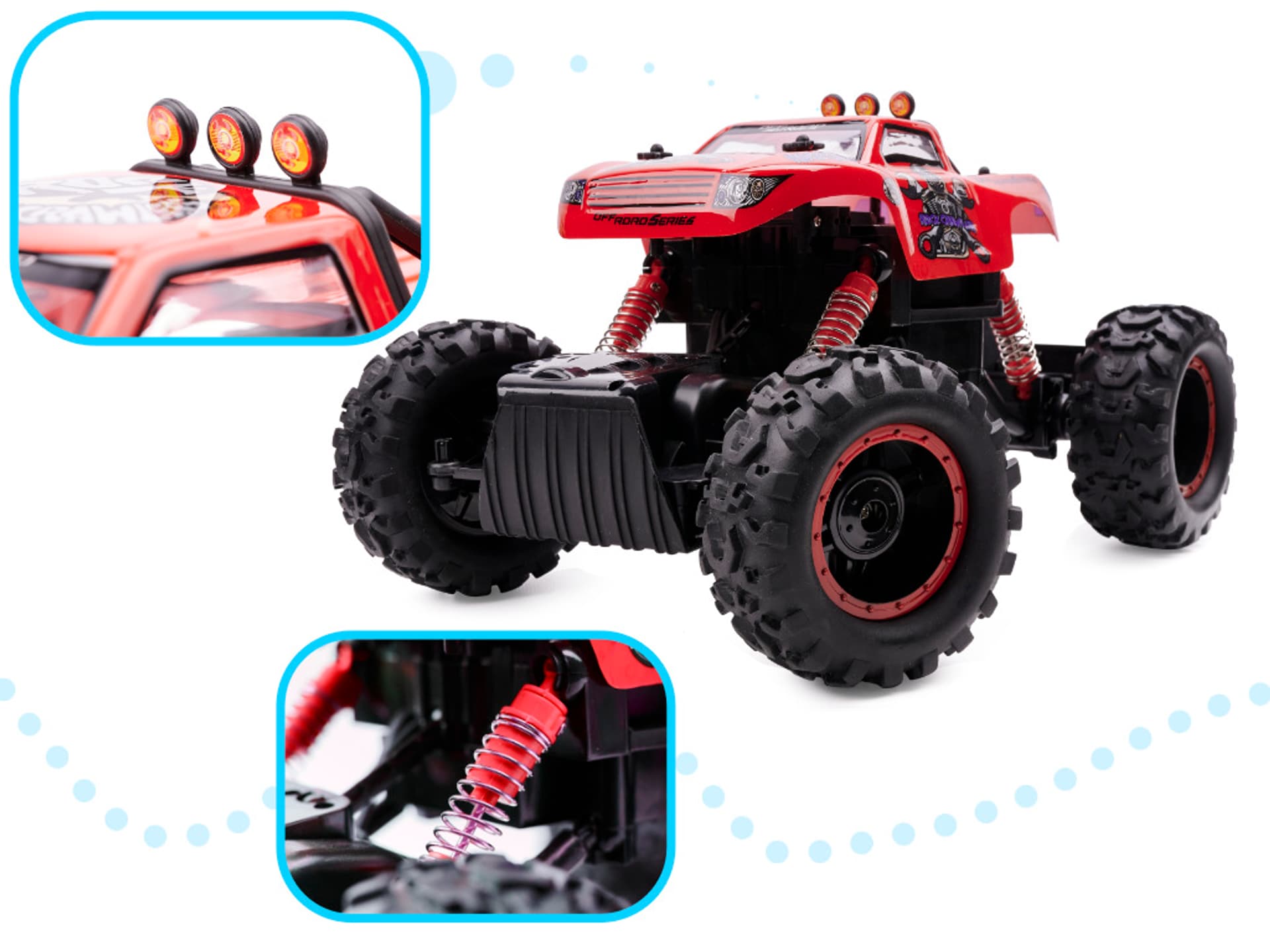 

Samochód zdalnie sterowany na pilota RC NQD ROCK CRAWLER KING 1:12 USB czerwony