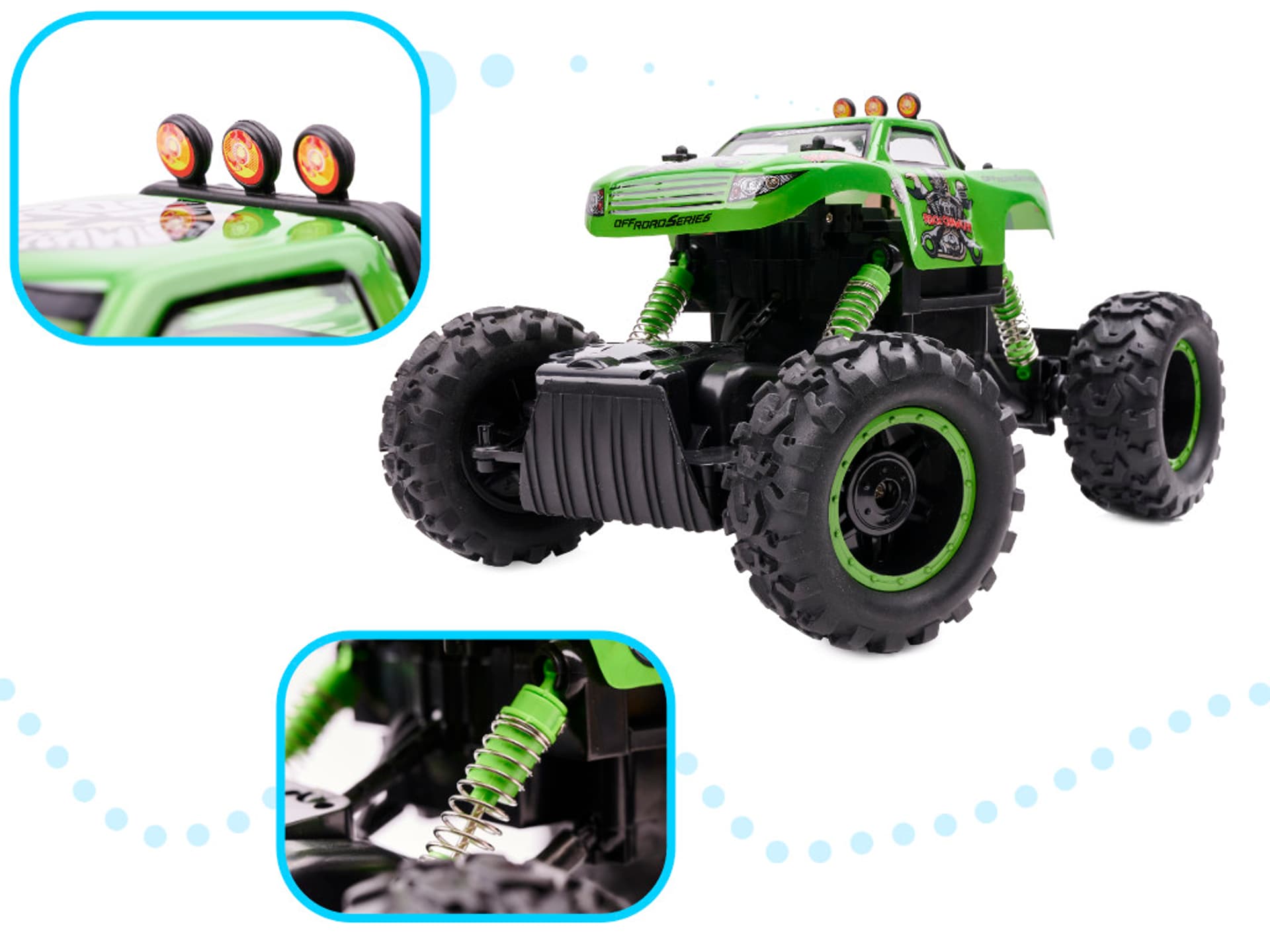 

Samochód zdalnie sterowany na pilota RC NQD ROCK CRAWLER KING 1:12 USB zielony