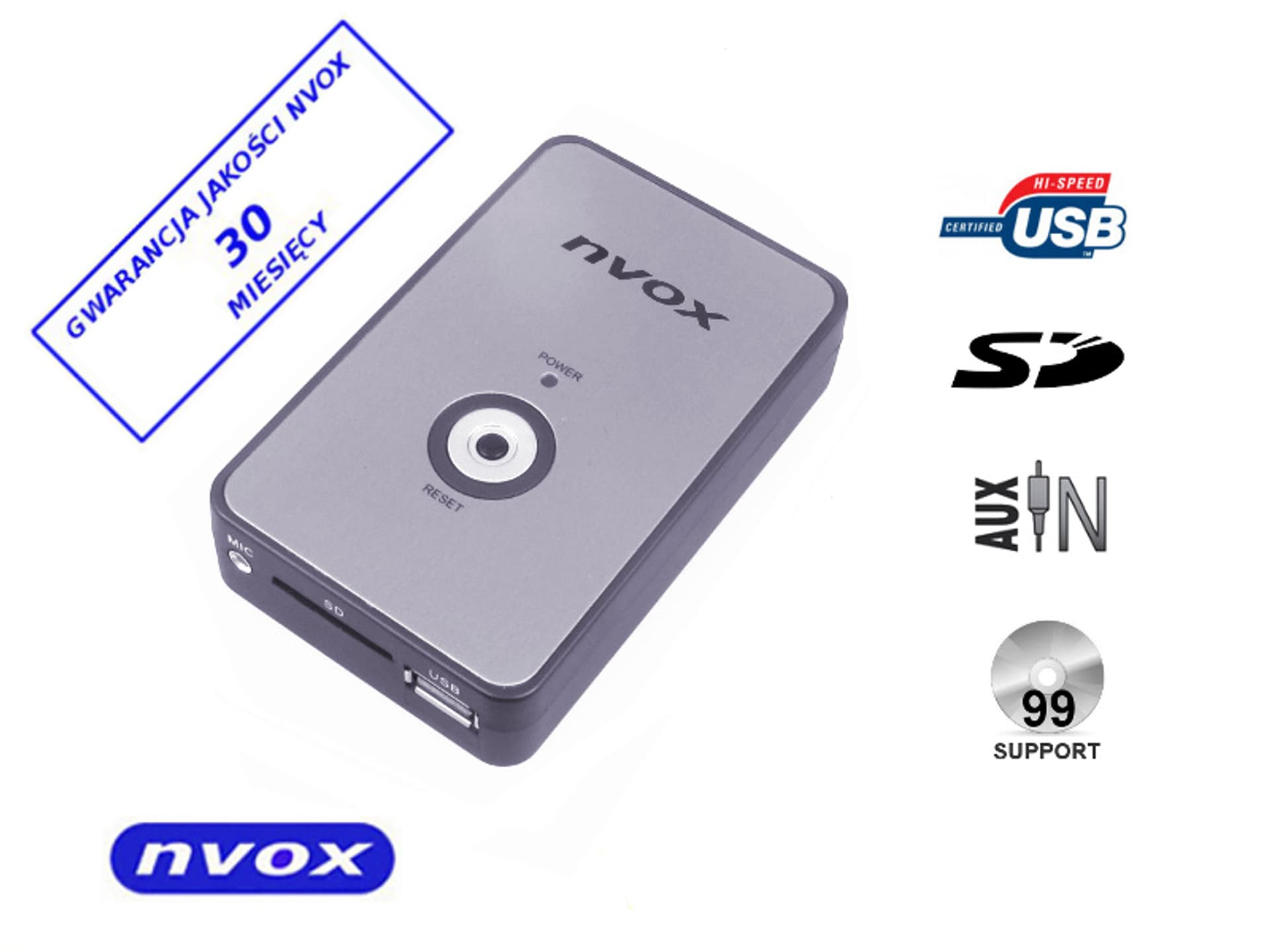 

Zmieniarka cyfrowa emulator MP3 USB SD HYUNDAI 8PIN... (NVOX NV1080A HYUNDAI 8PIN)