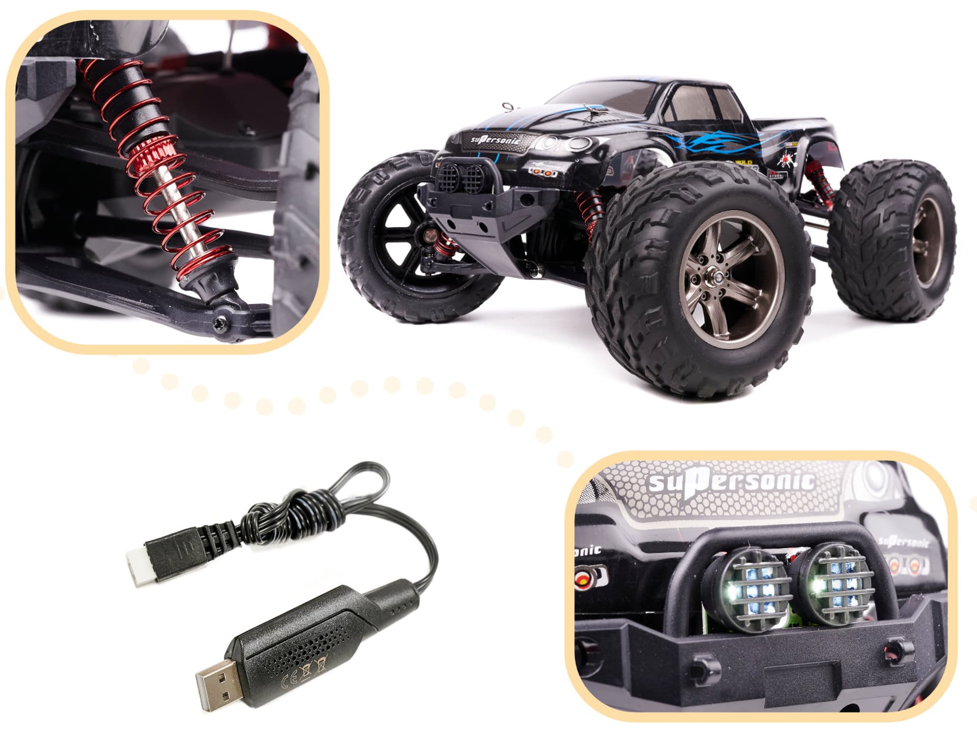 

Samochód zdalnie sterowany na pilota RC MONSTER TRUCK 1:12 2,4GHz X9115 niebieski ULEPSZONA WERSJA