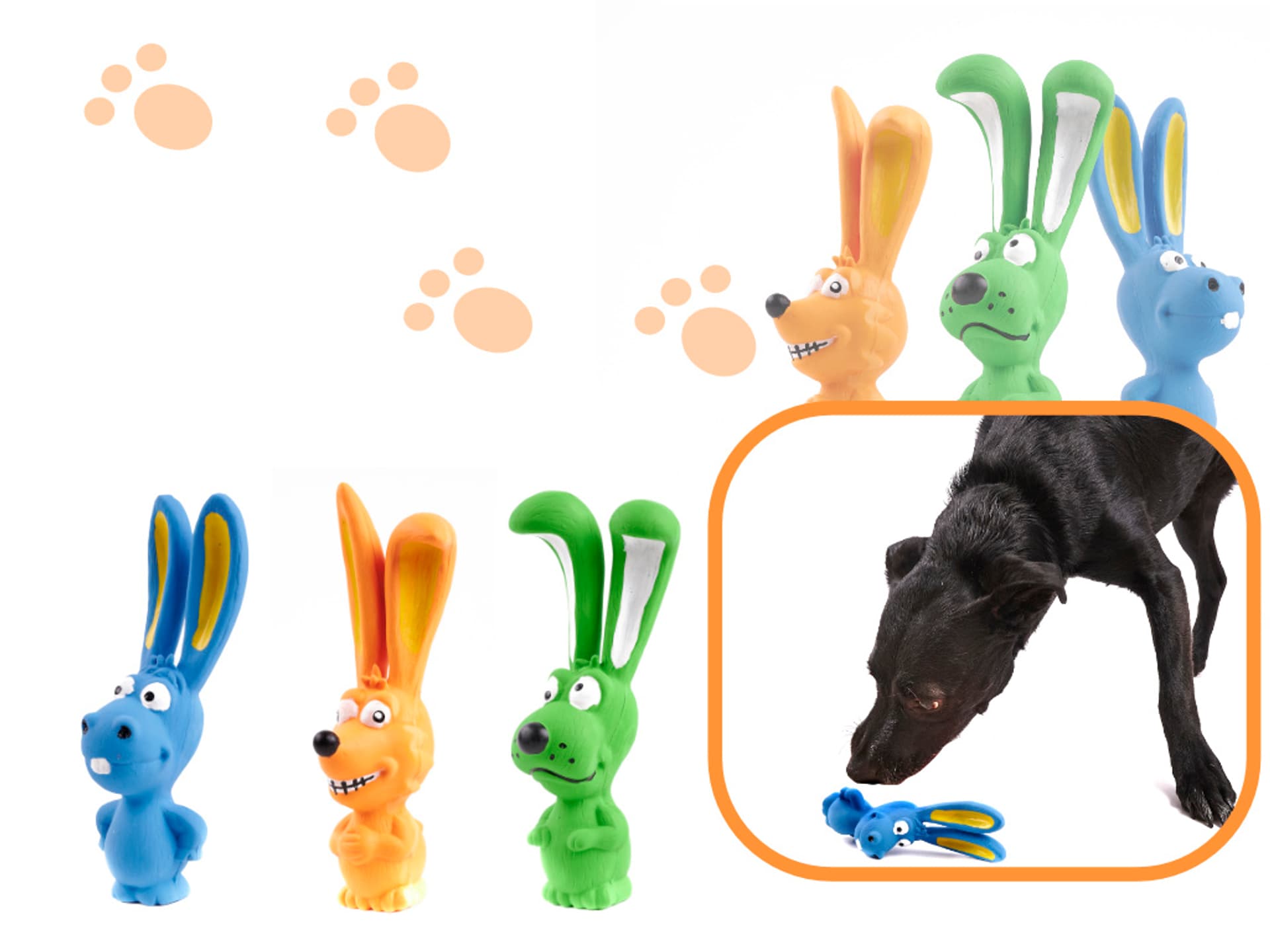 

Zabawka dla psa gryzak gumowy królik 16,5cm