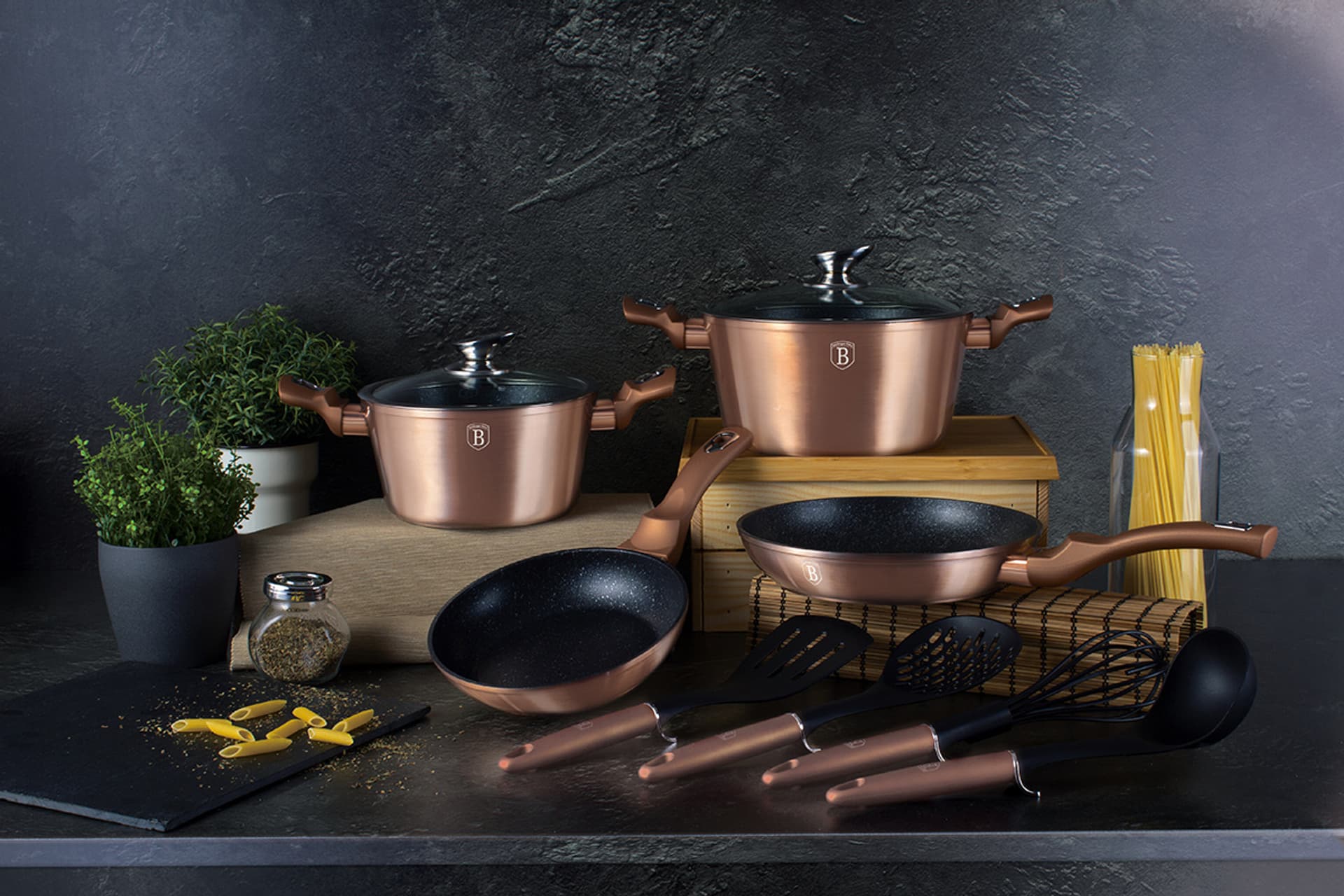 

ZESTAW GARNKÓW GRANITOWYCH BERLINGER HAUS BH-6142 ROSE GOLD