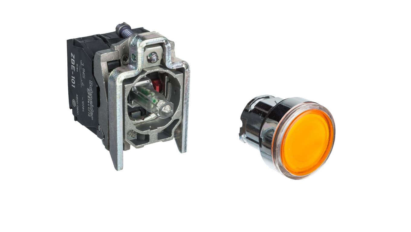 

Przycisk sterowniczy 22mm żółty z samopowrotem z podświetleniem 1Z 1R XB4BW35B5