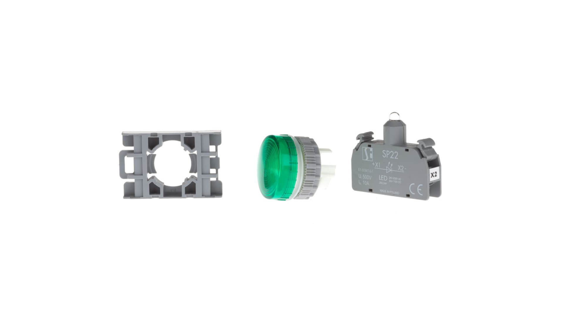 

Lampka sygnalizacyjna 22mm zielona 24-230V AC/DC SP22-LZ-LED-UNIAC/DC