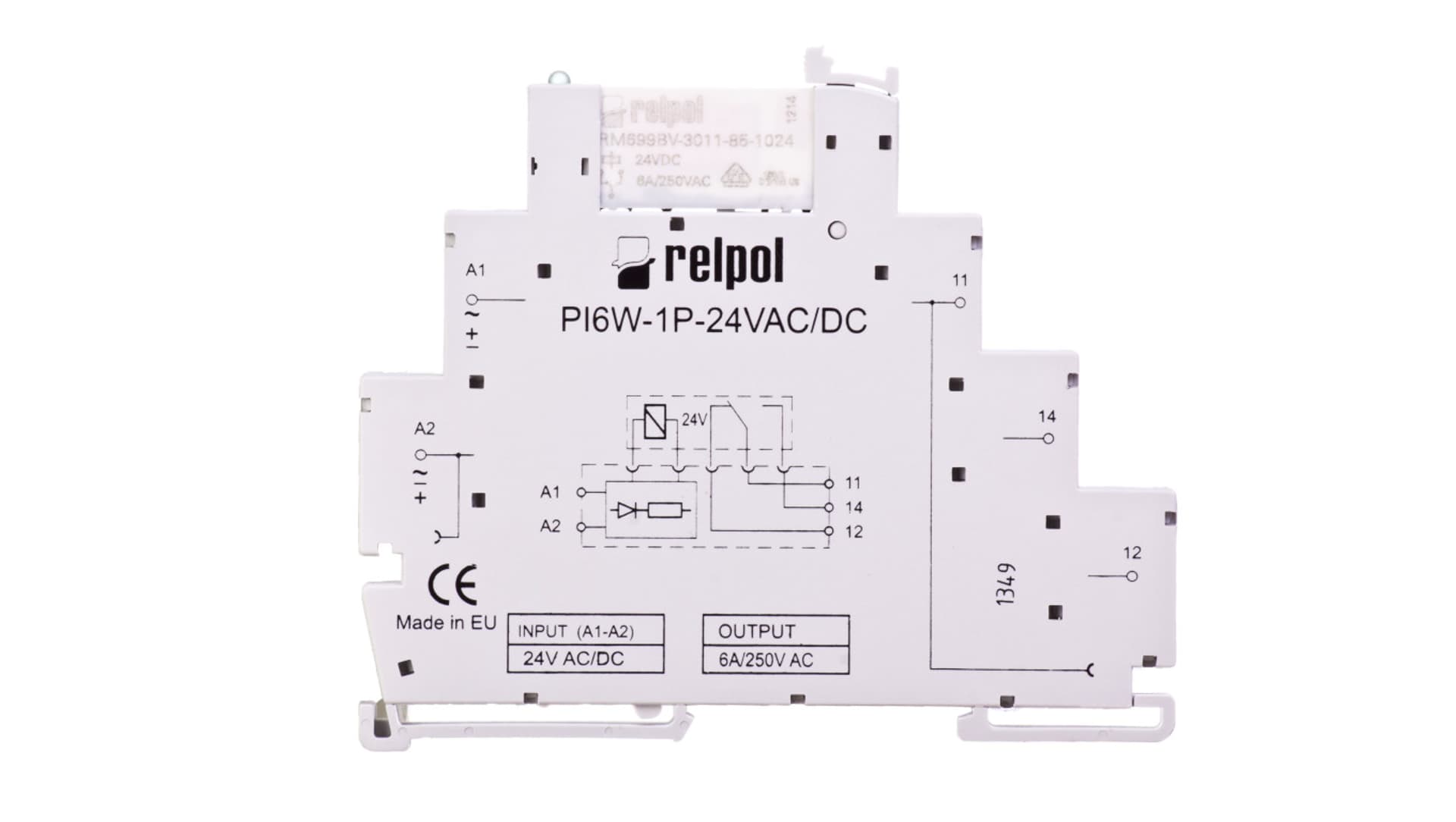 

Przekaźnik interfejsowy 1P 6A 24V 24V AC/DC AgSnO2 PIR6W-1P-24VAC/DC 858606