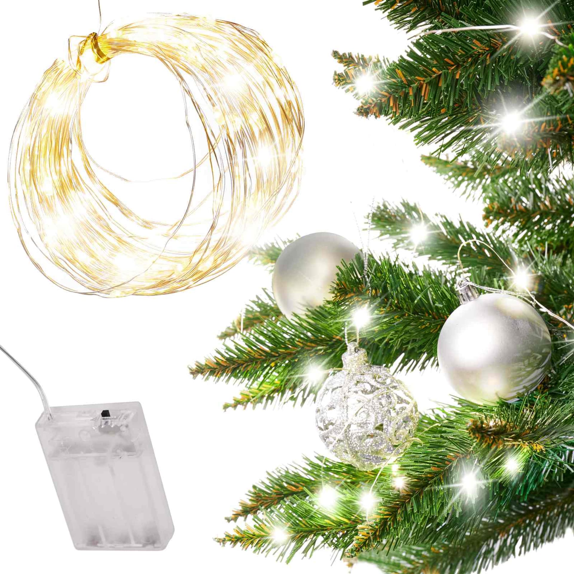 

Lampki LED druciki dekoracyjne 10m 100LED ciepły biały