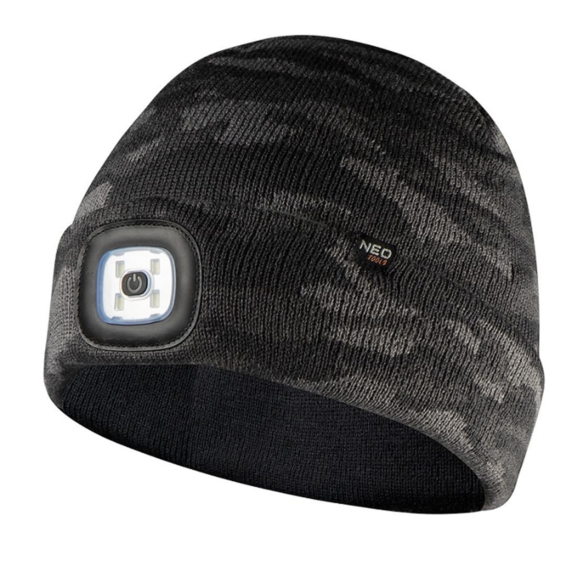 

Czapka z latarką LED, dwuwarstwowa, CAMO URBAN