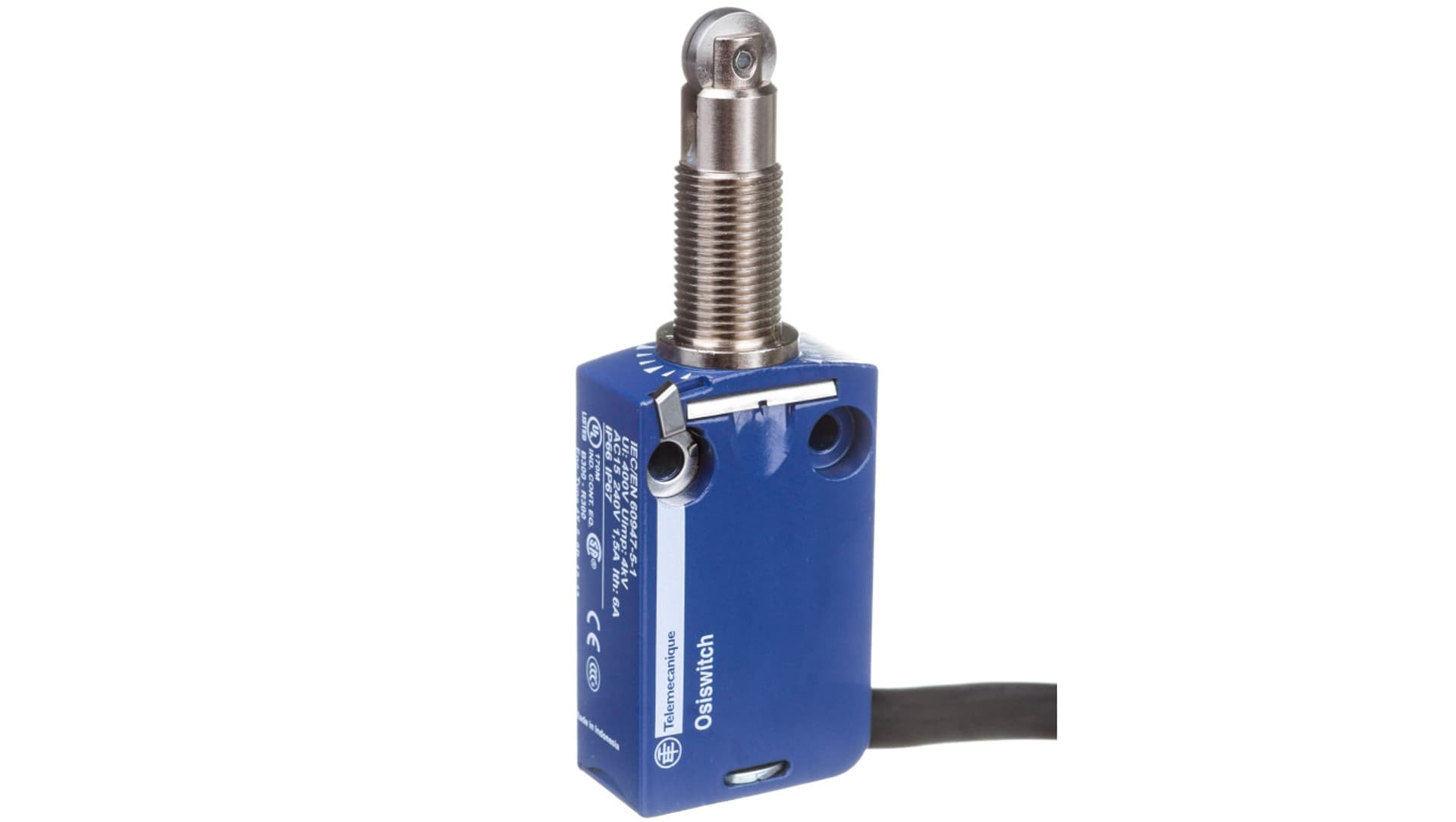 

Wyłącznik krańcowy 1R 1Z migowy metal popychacz z rolką kabel 1m XCMD21F2L1