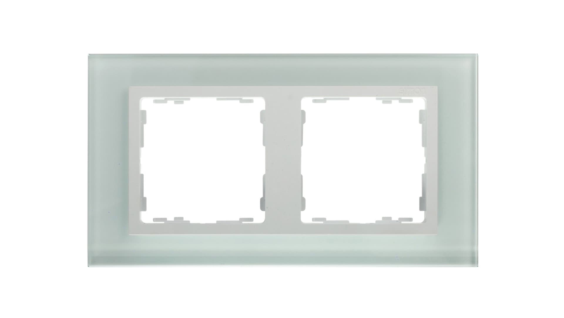 

Simon 82 Ramka podwójna pozioma szklana natural/ ramka pośrednia biała 82627-60