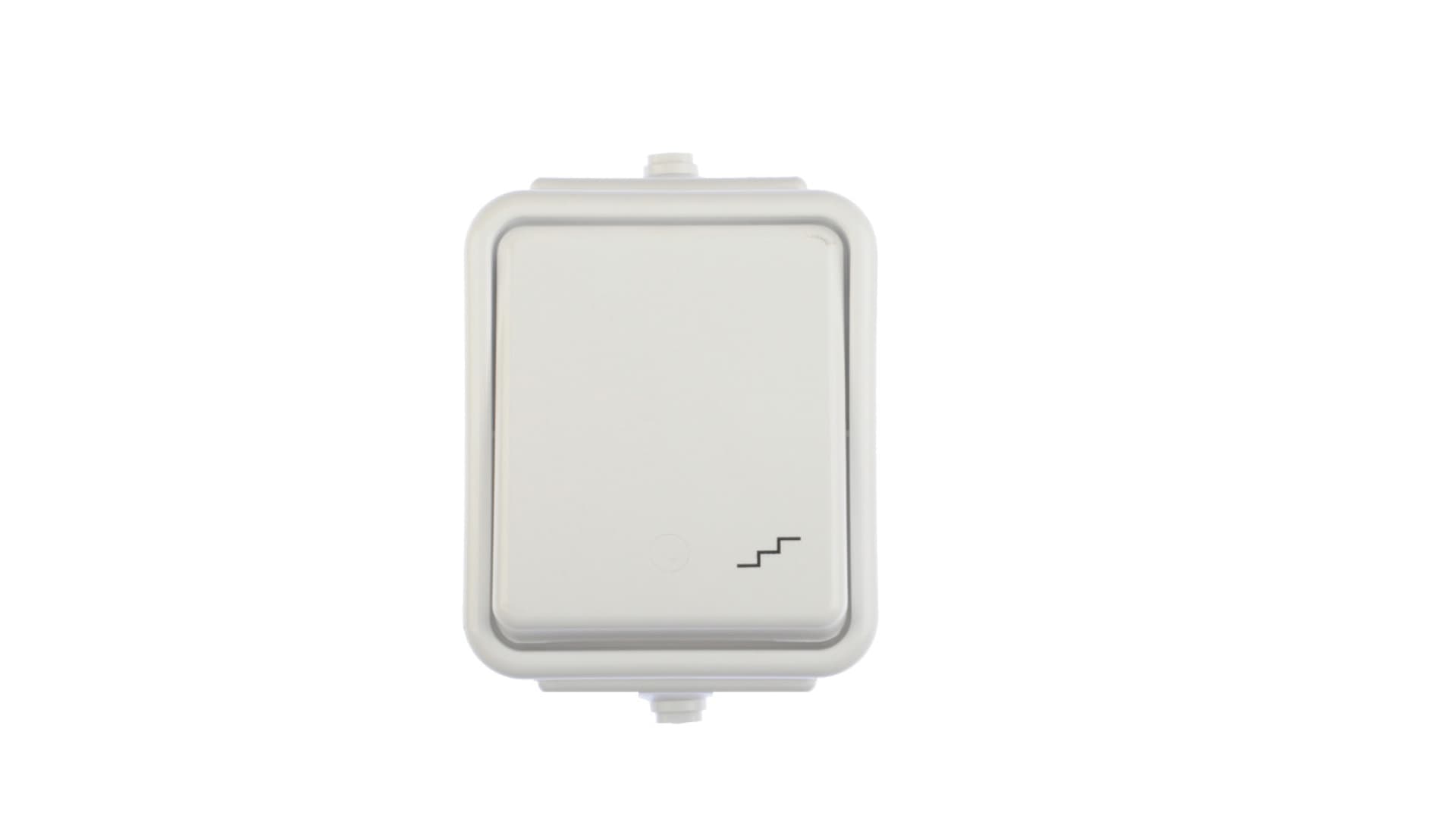 

Cedar Łącznik schodowy hermetyczny IP44 10A biały WNt-600C WNT600C01