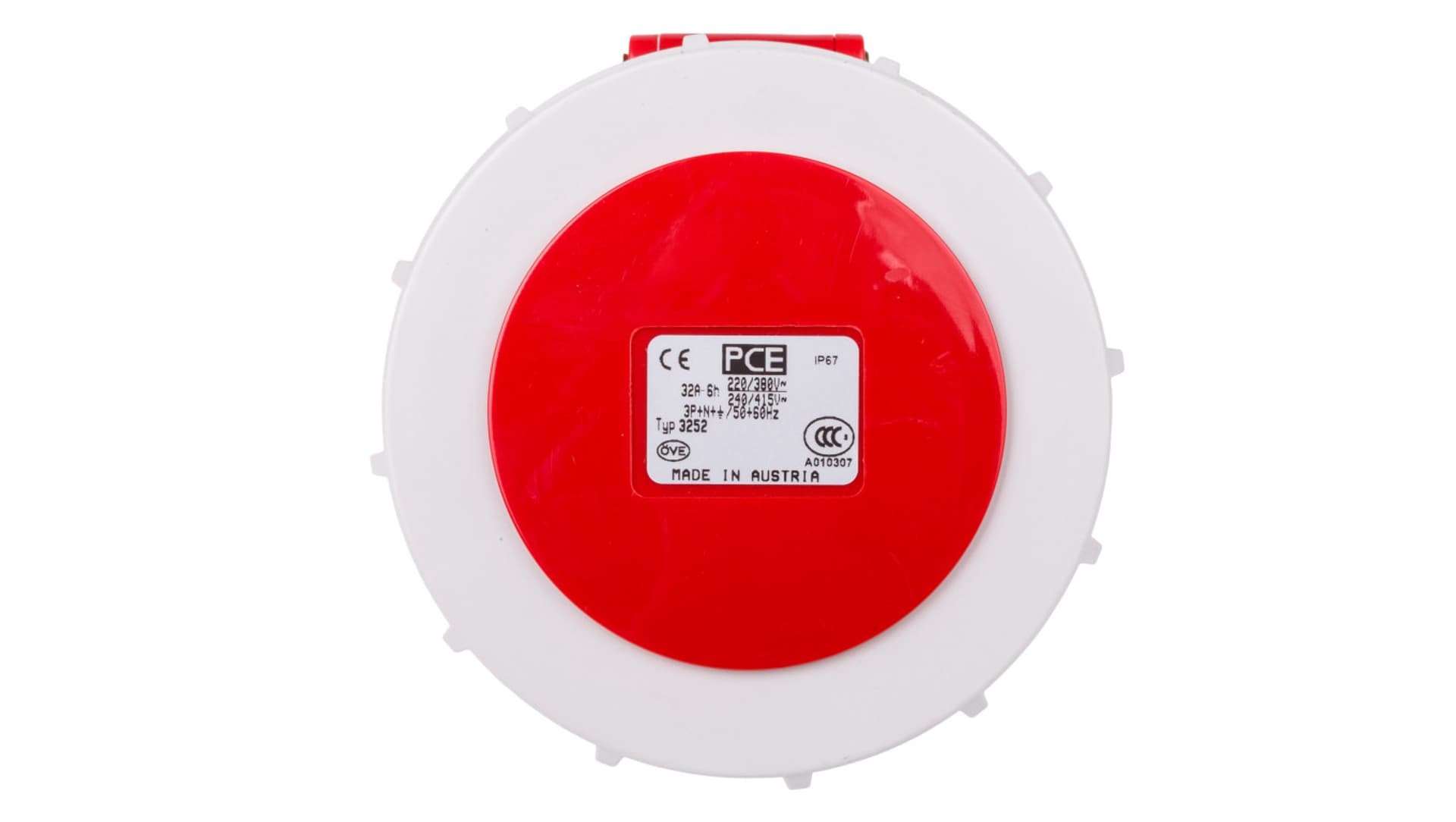 

Gniazdo tablicowe 32A 5P 400V /75x75/ czerwone IP67 POWER TWIST 3252-6