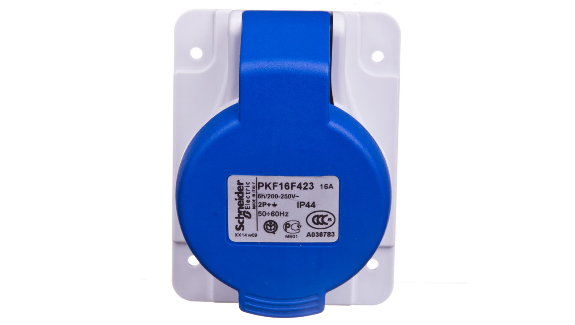 

Gniazdo tablicowe 2P+Z 16A niebieskie IP44 PKF16F423