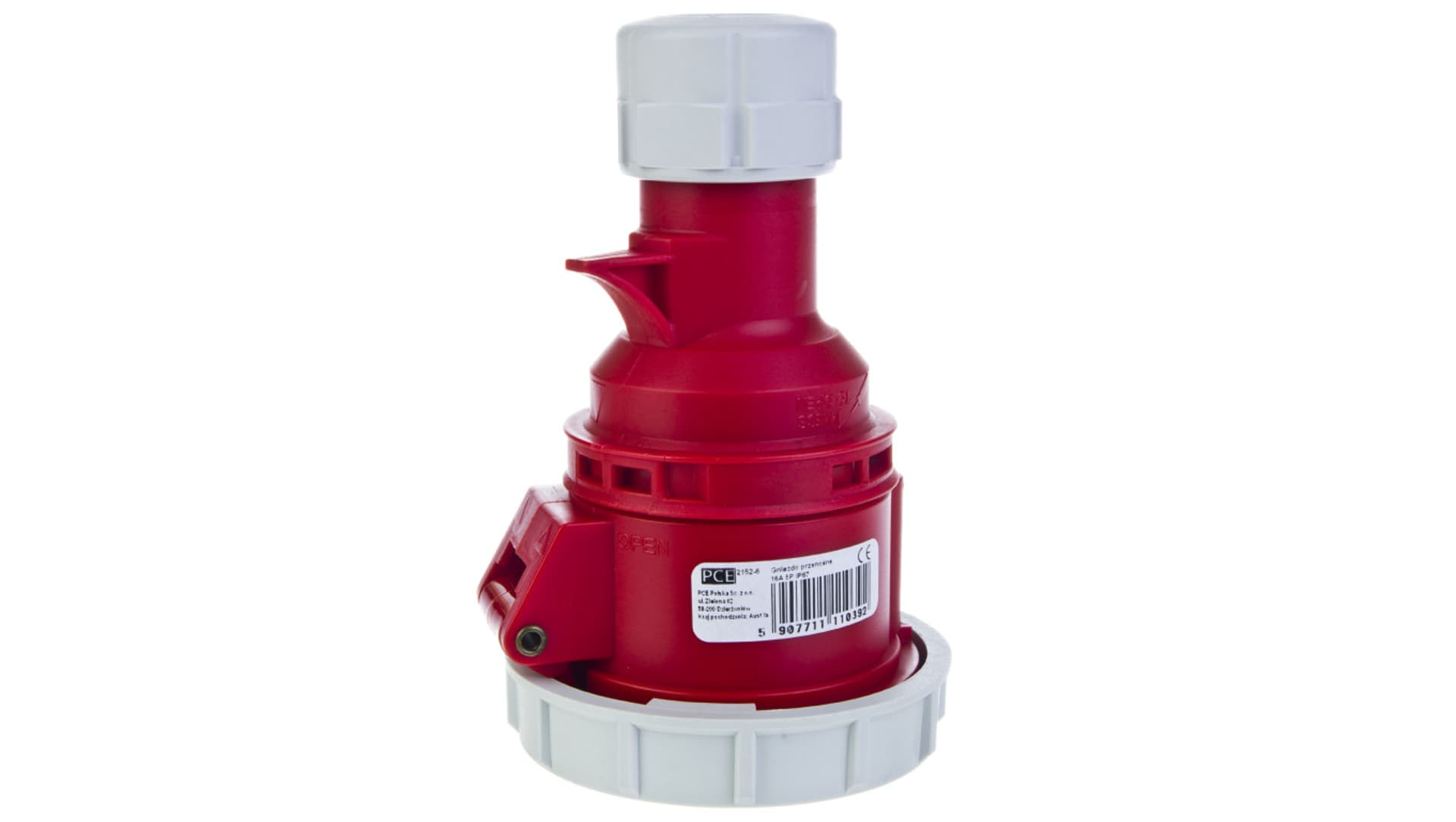 

Gniazdo przenośne 16A 5P 400V czerwone IP67 SHARK 2152-6