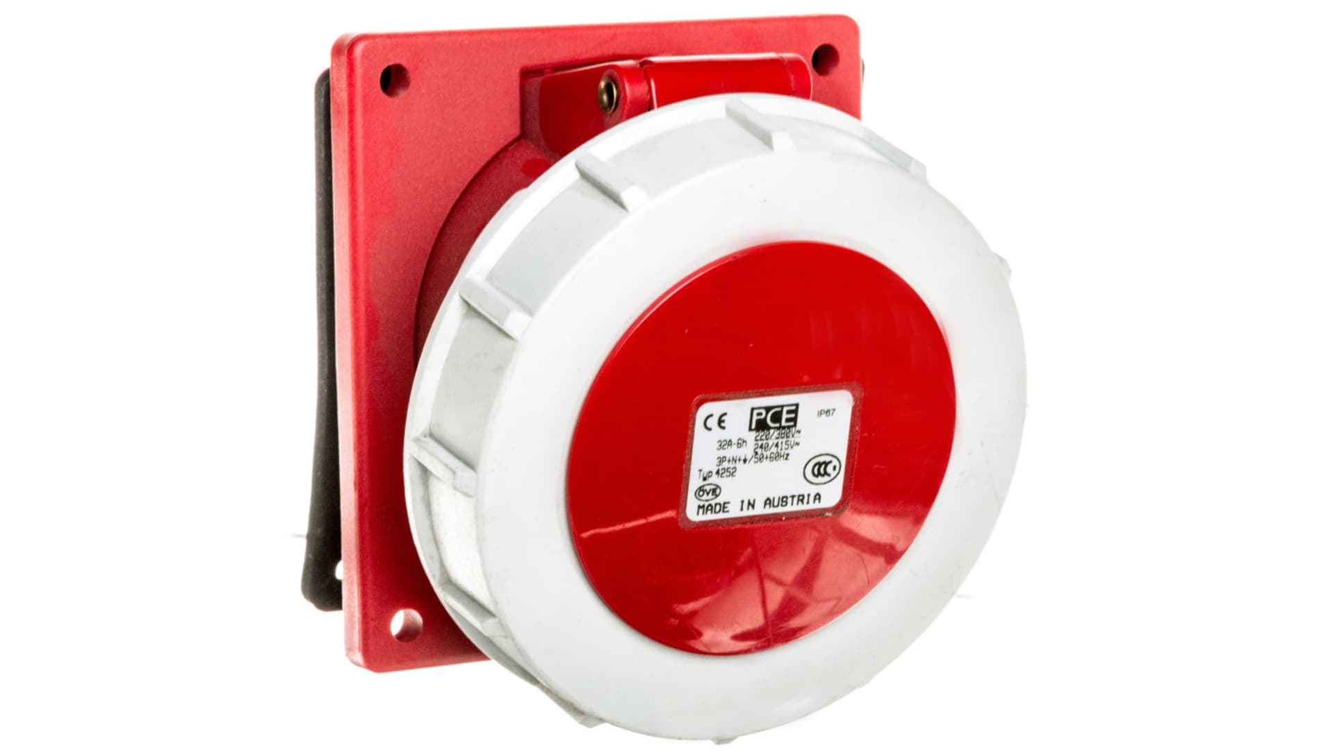 

Gniazdo tablicowe 32A 5P 400V czerwone IP67 4252-6v