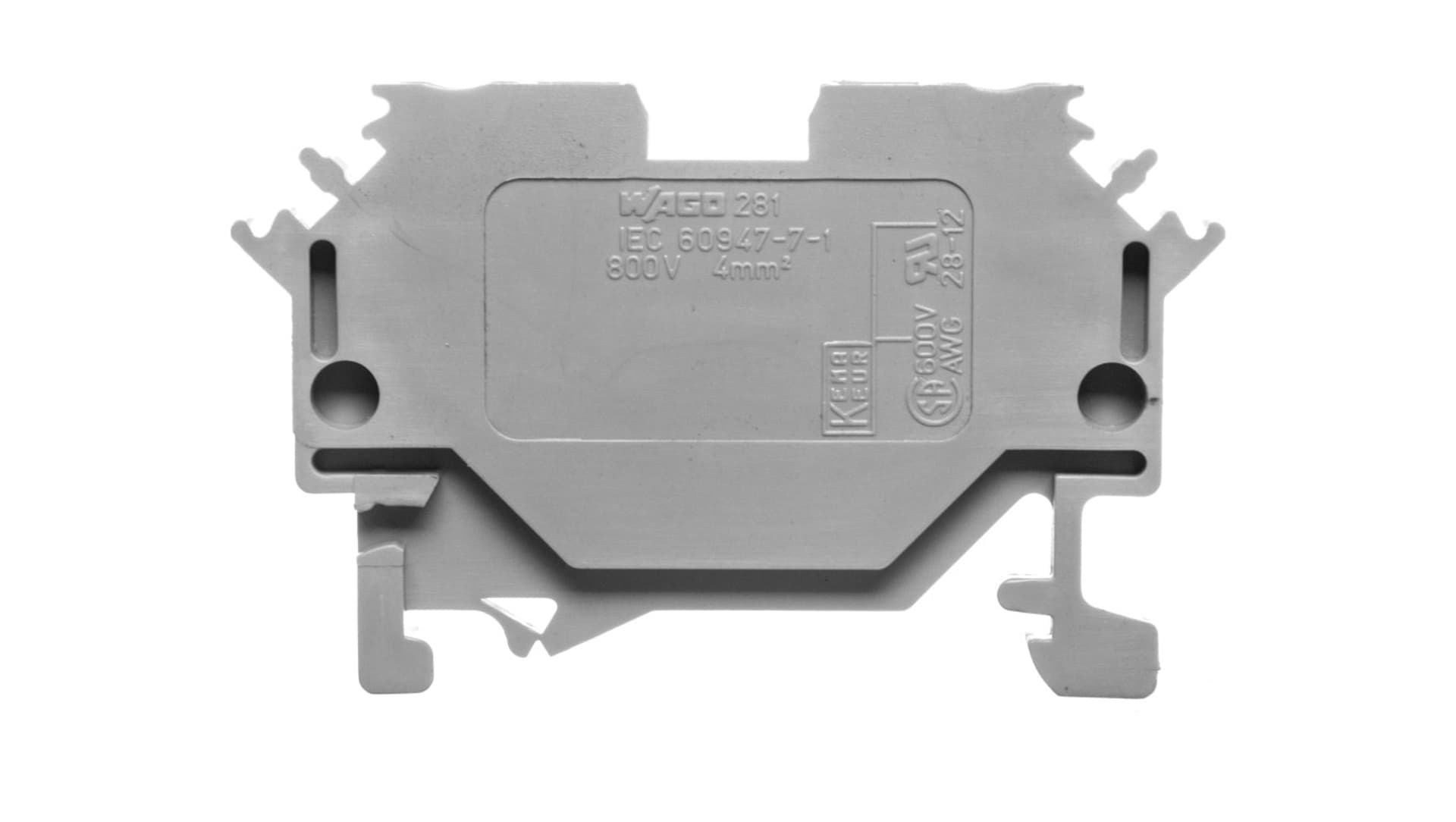 

Złączka szynowa 2-przewodowa 4mm2 szara 281-601
