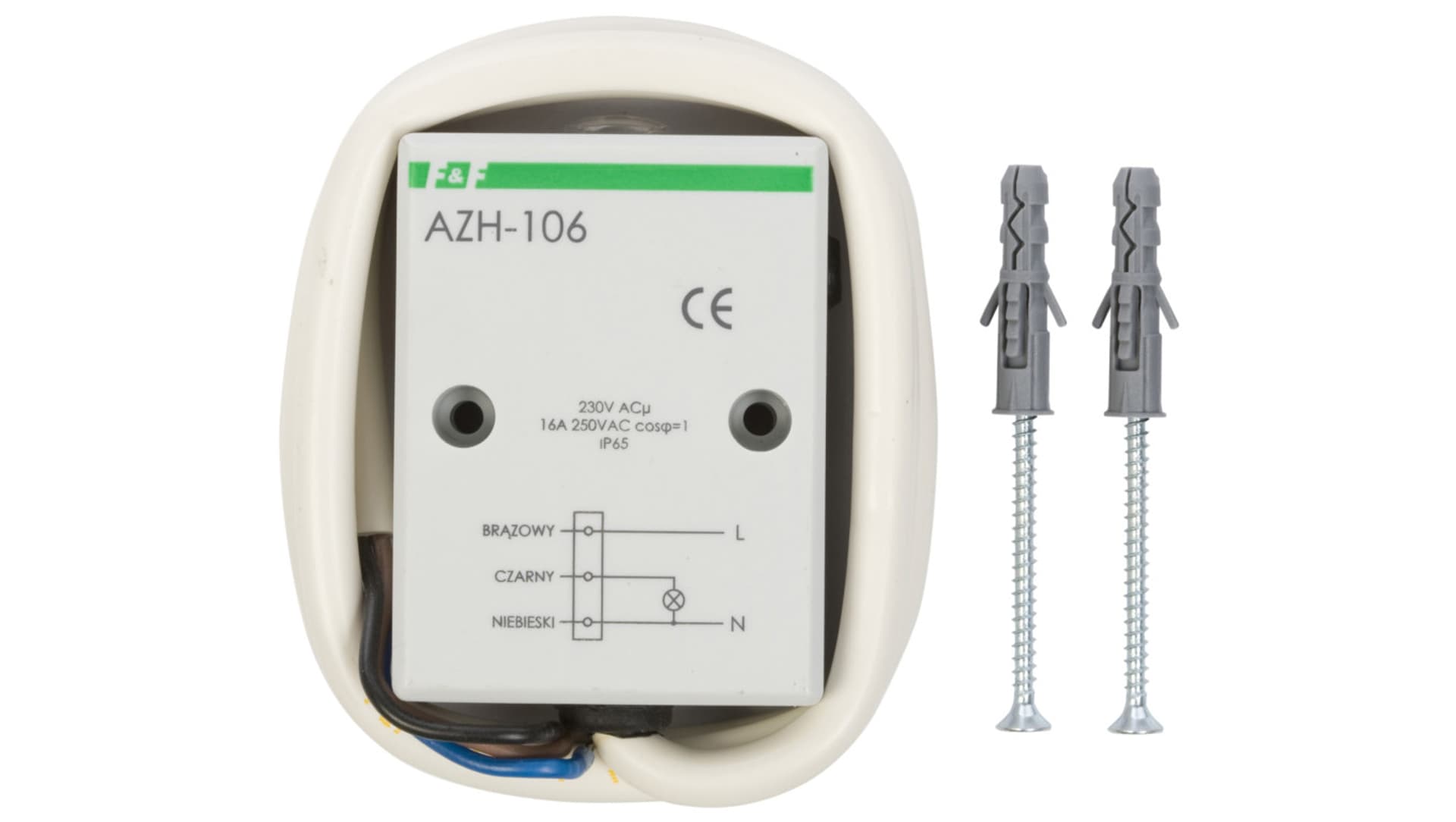 

Automat zmierzchowy 16A 230V 2-1000lx obudowa IP65 AZH-106