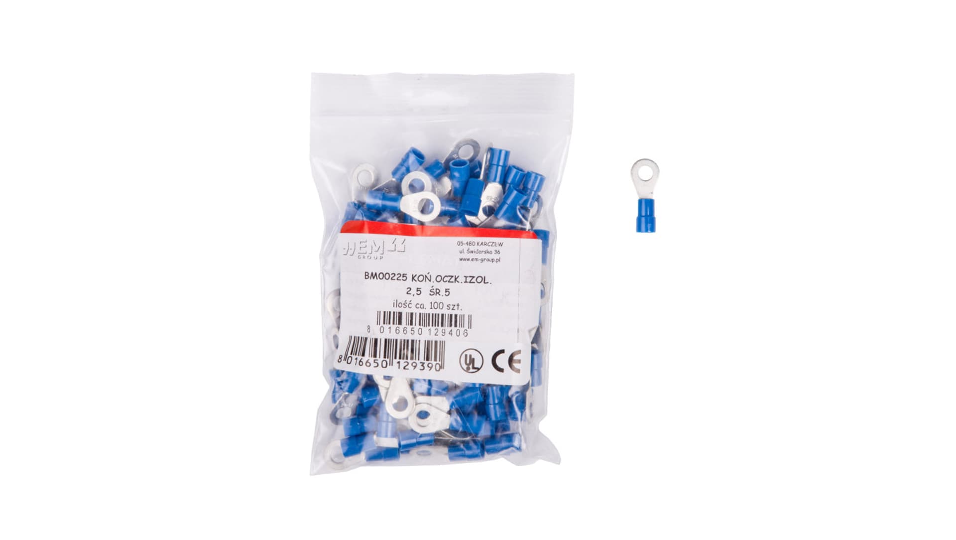 

Końcówka oczkowa izolowana 1,5-2,5mm2/M5 EM00225 (100szt.)