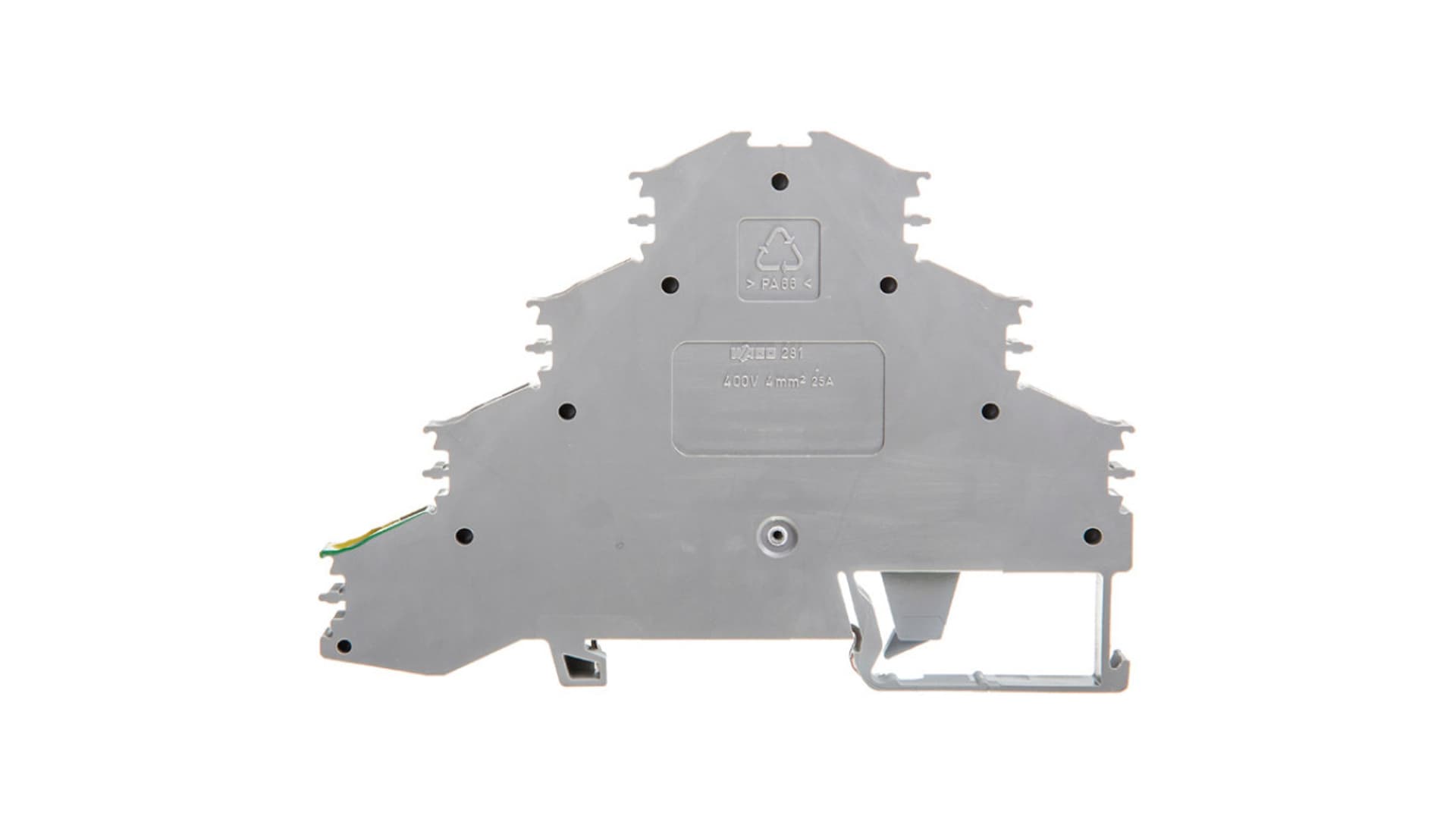 

Złączka szynowa 4-piętrowa 4mm2 L1 L2 L3 PE szara 281-530
