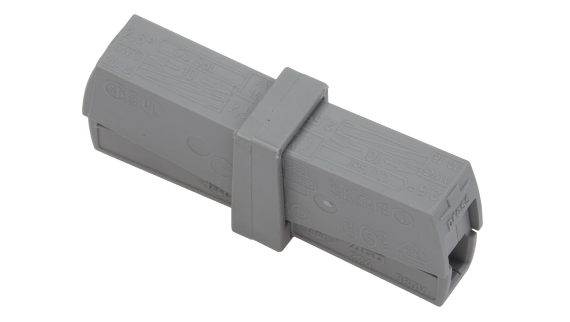 

Złączka 2x 0,5-2,5mm2 jasnoszara 224-201 /50szt./