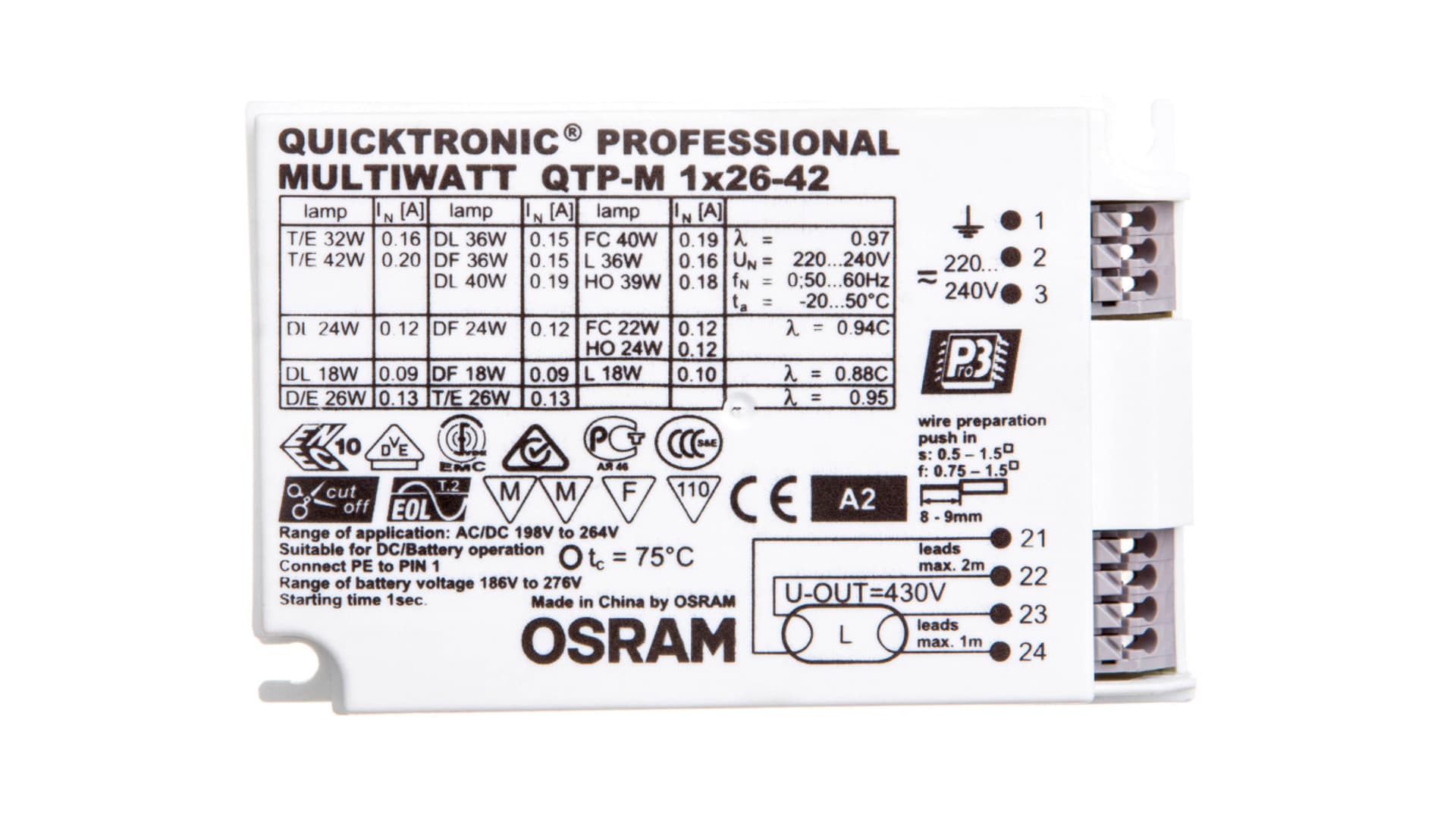 

Statecznik elektroniczny QTP-M 1X26-42/230-240 S 4050300609256
