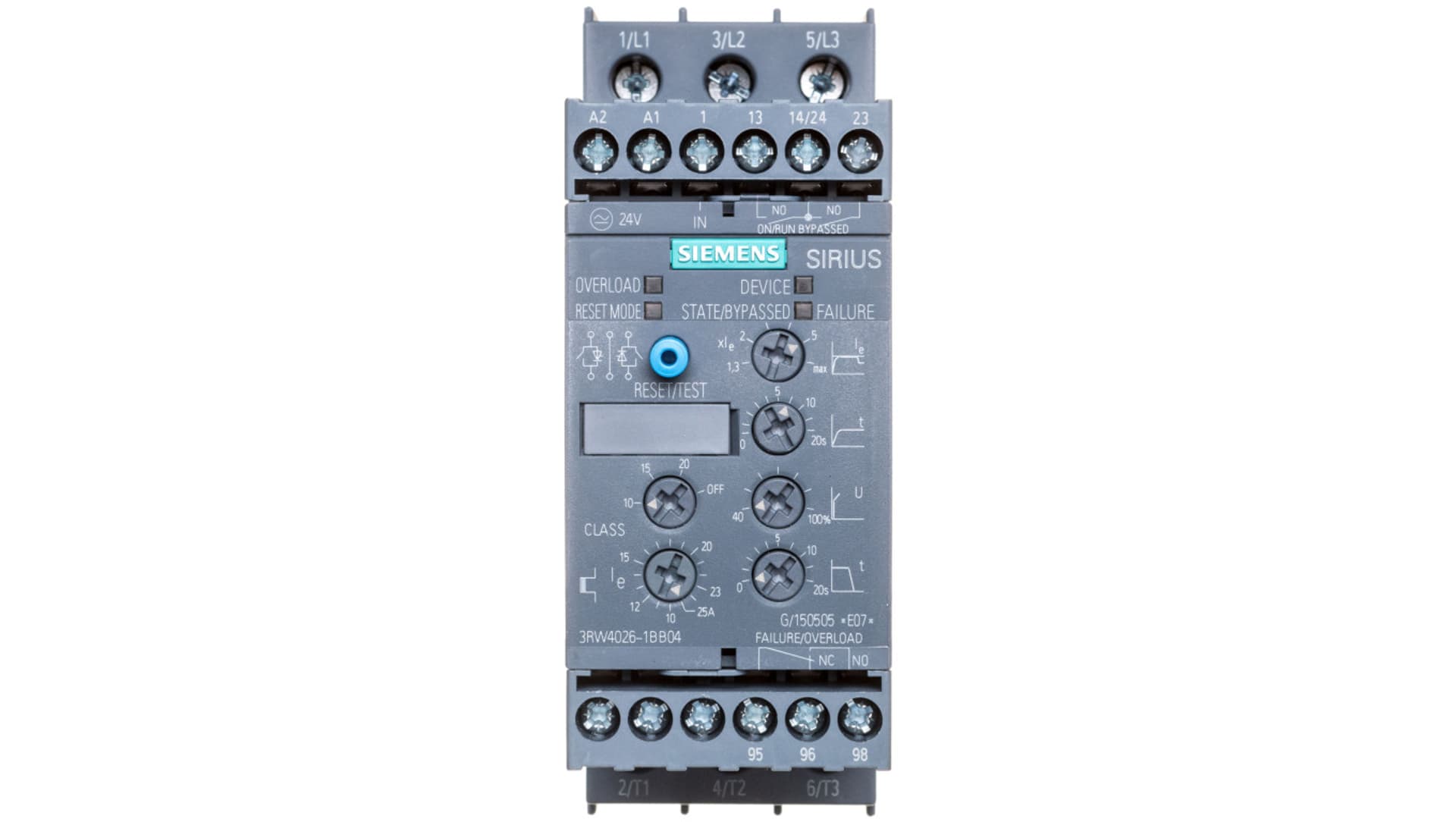 

Softstart 3-fazowy 200-480VAC 25A 11kW/400V Uc=24V AC/DC S0 3RW4026-1BB04