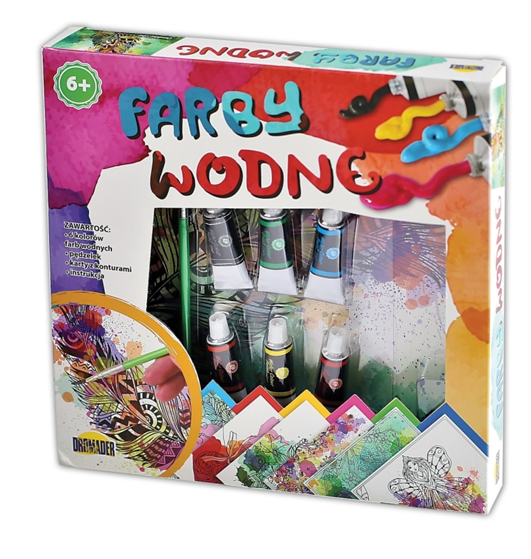 

FARBY WODNE 6 KOLORÓW PĘDZELEK