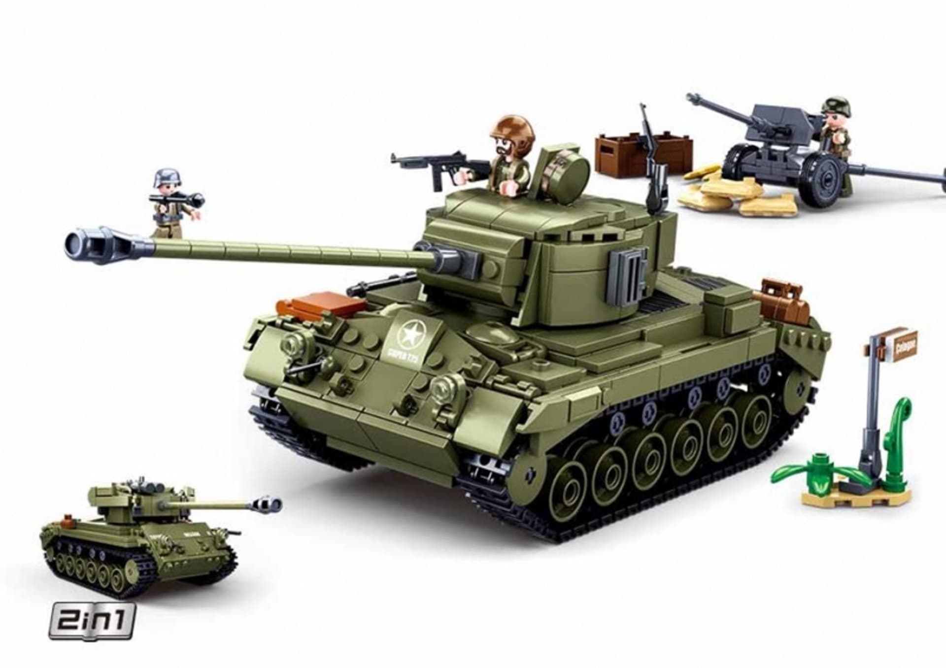 

KLOCKI SLUBAN CZOŁG 2w1 ARMY WWII 742 EL