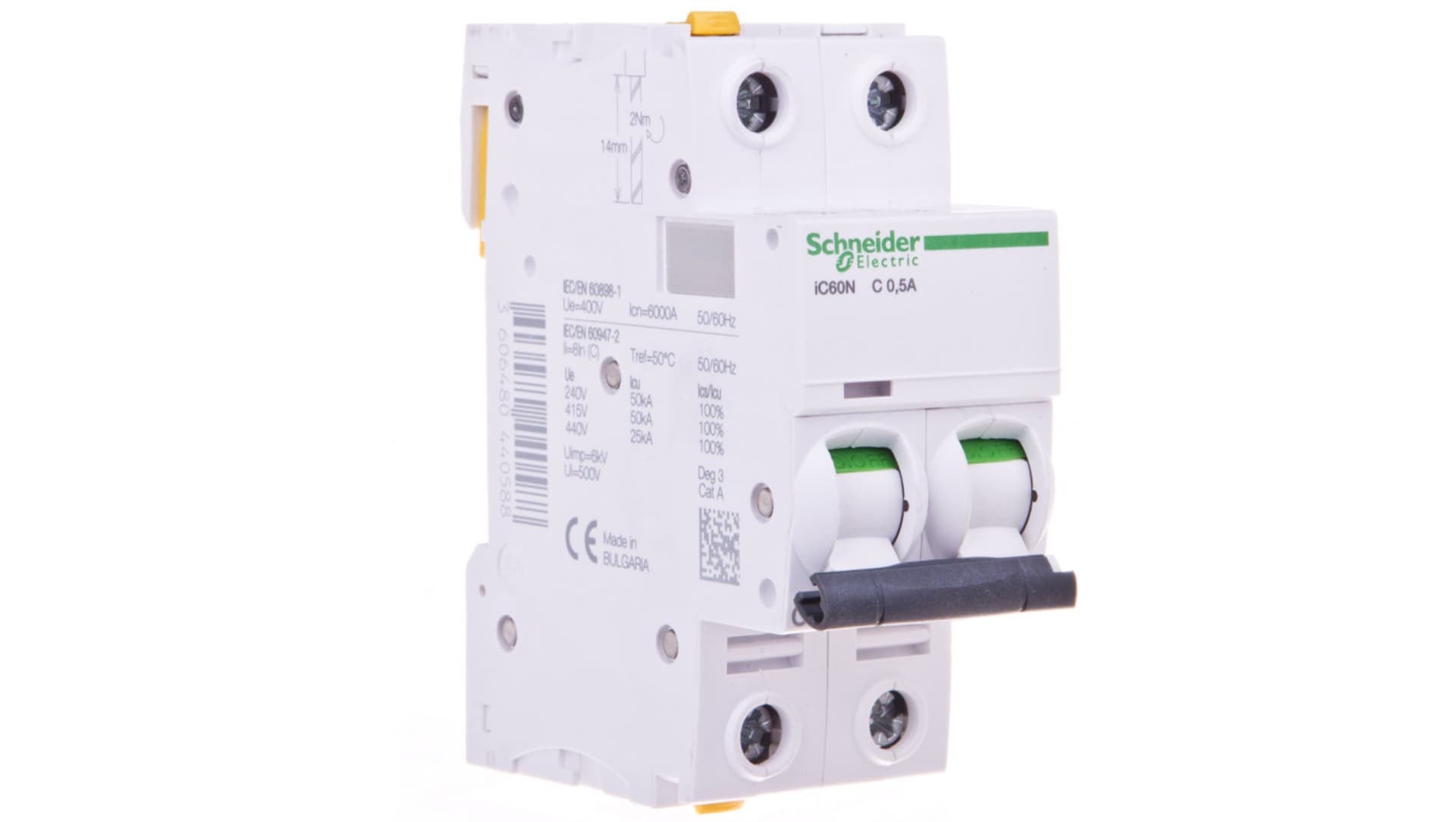 

Wyłącznik nadprądowy 2P C 0,5A 6kA AC iC60N-C0,5-2 A9F04270