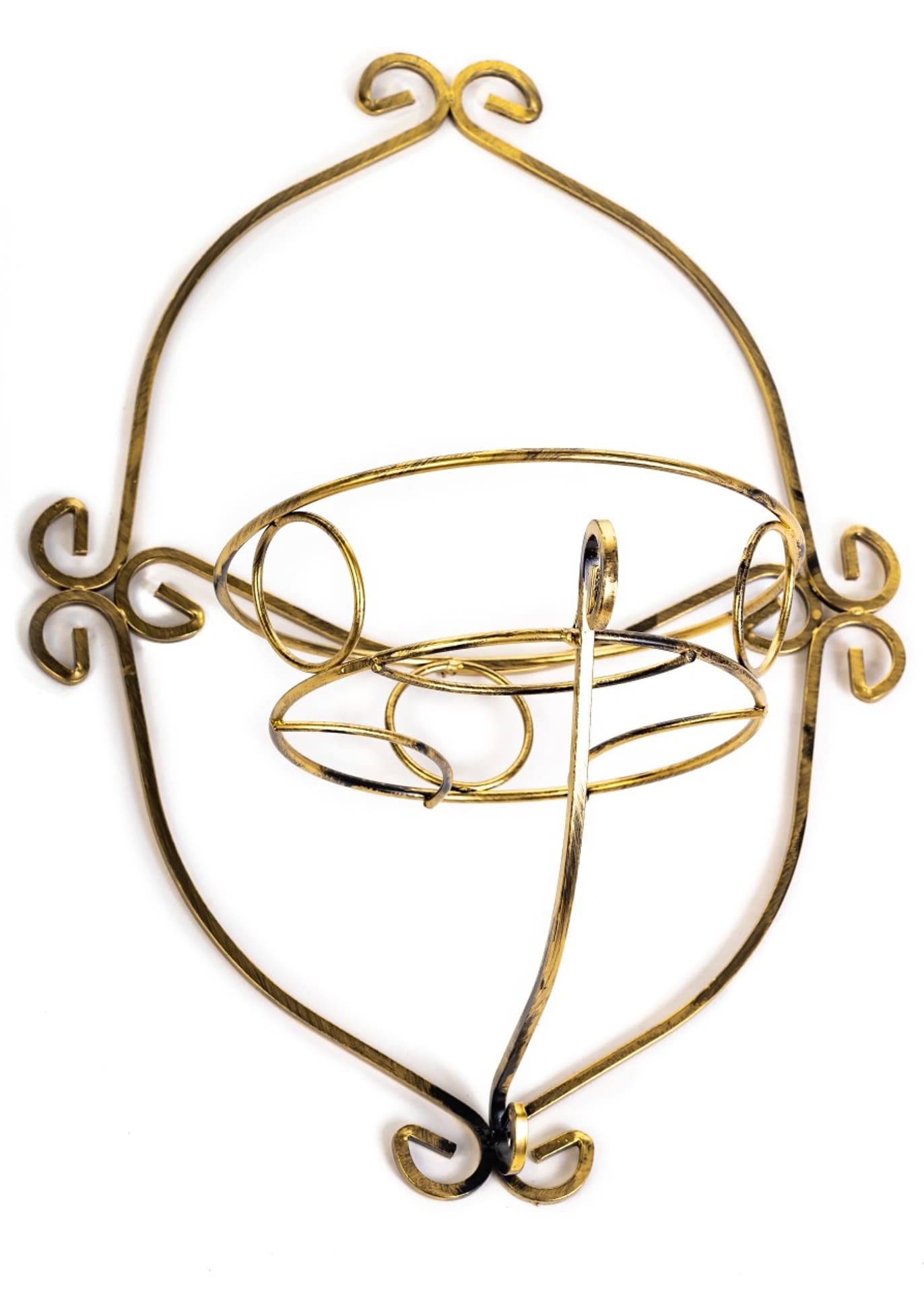 

Pojedynczy kwietnik czarno-złoty metal 48 cm