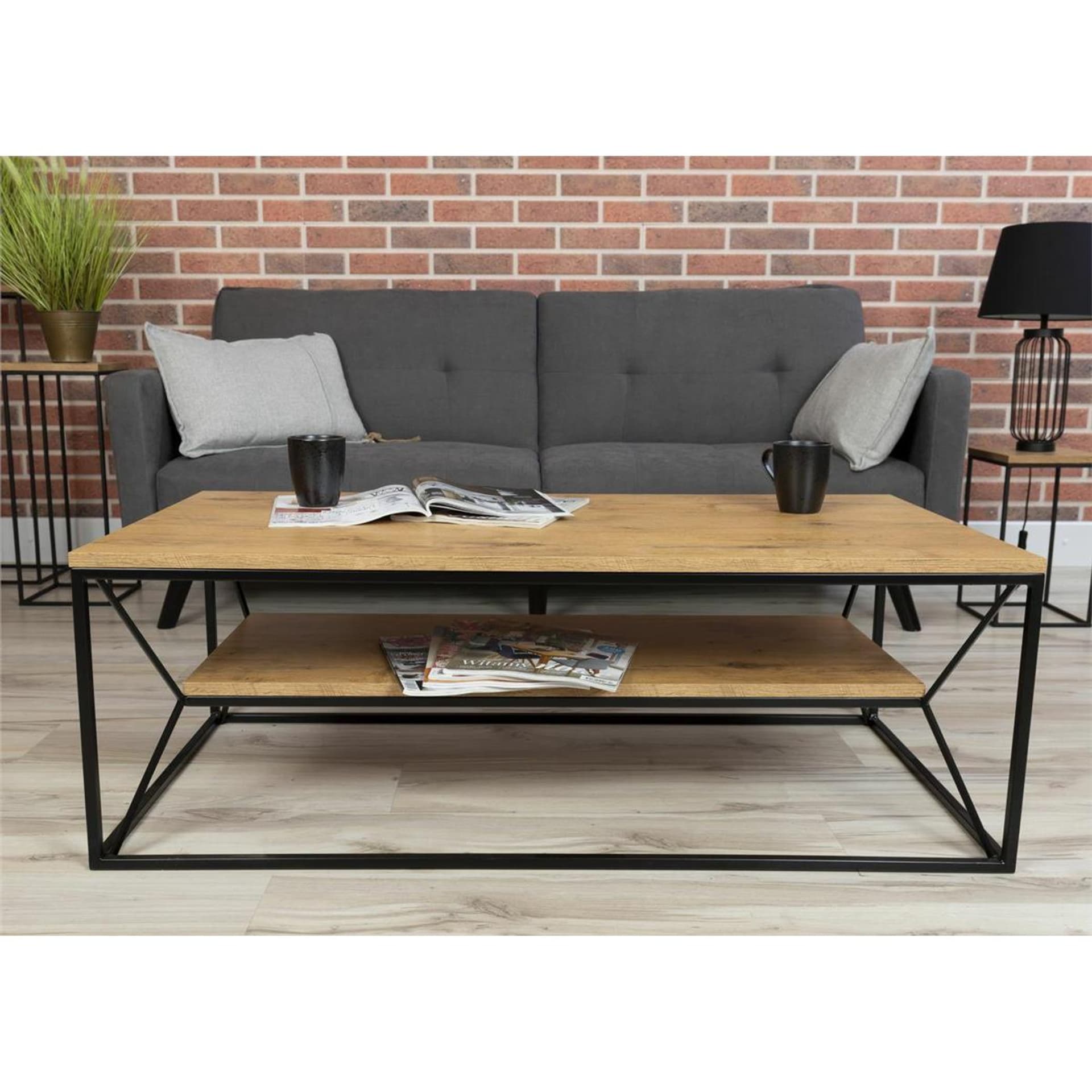 

Stolik kawowy z półką 120x60cm BasicLoft