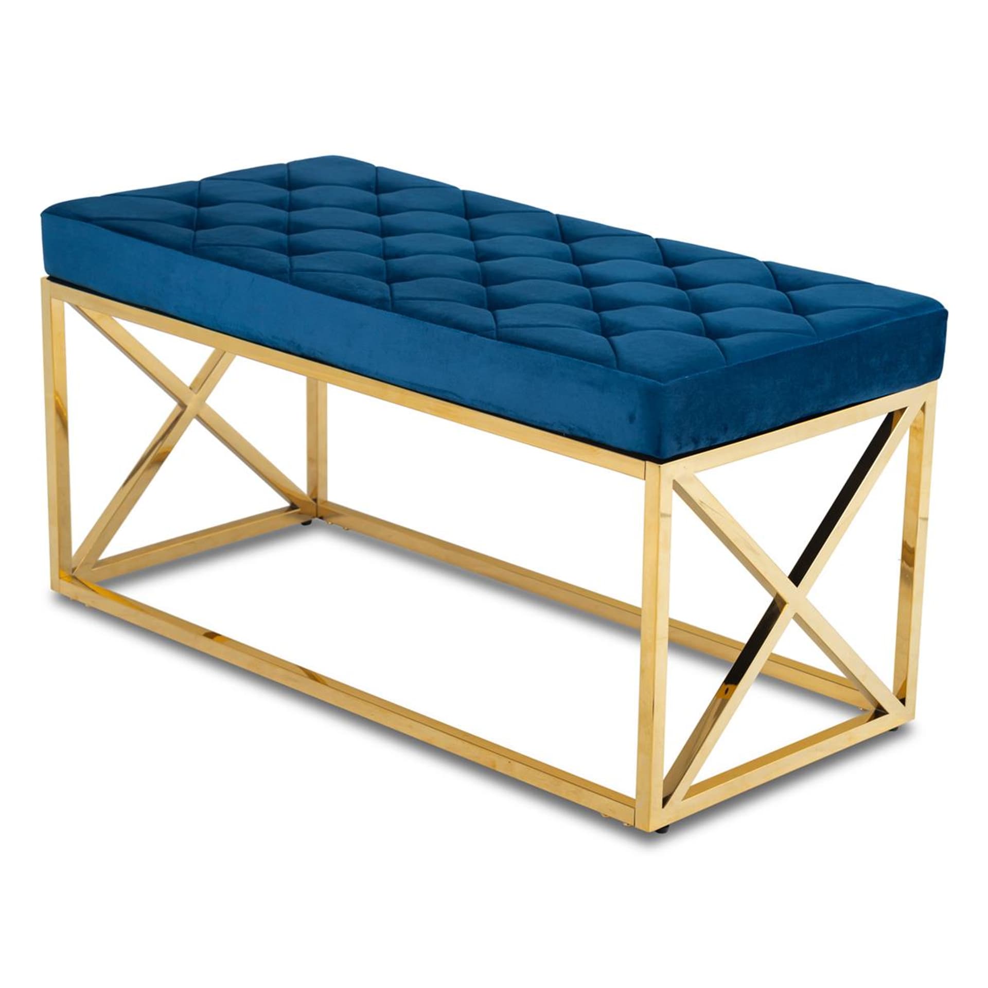 

Pikowana pufa Nelja Gold Navy