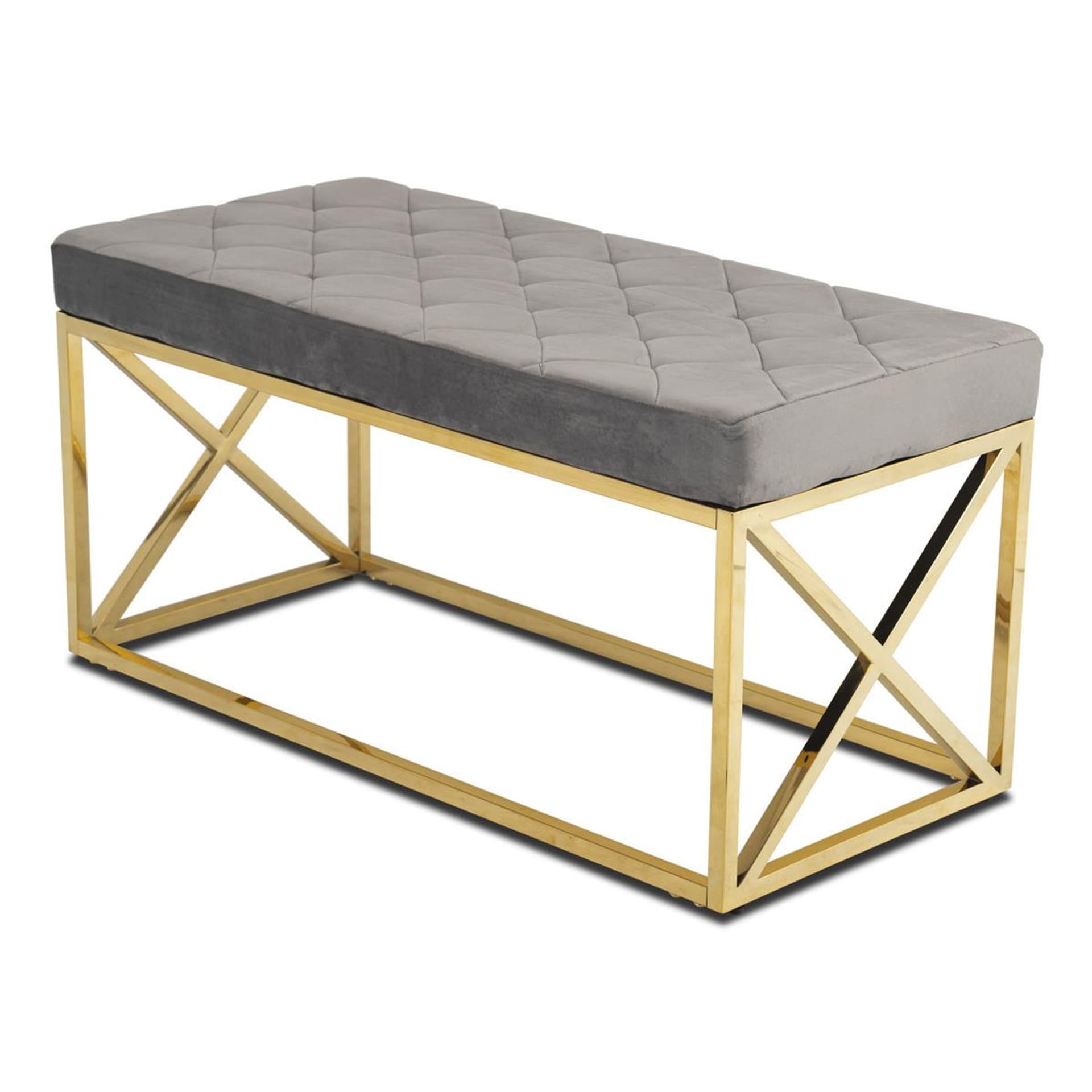 

Ławka pikowana Nelja Gold Gray
