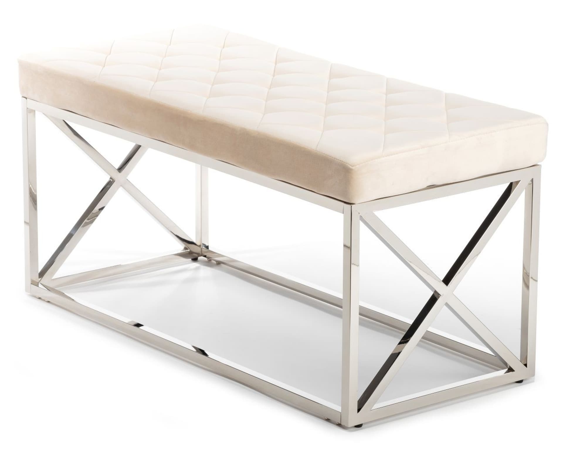 

Pikowane siedzisko Nelja Silver White