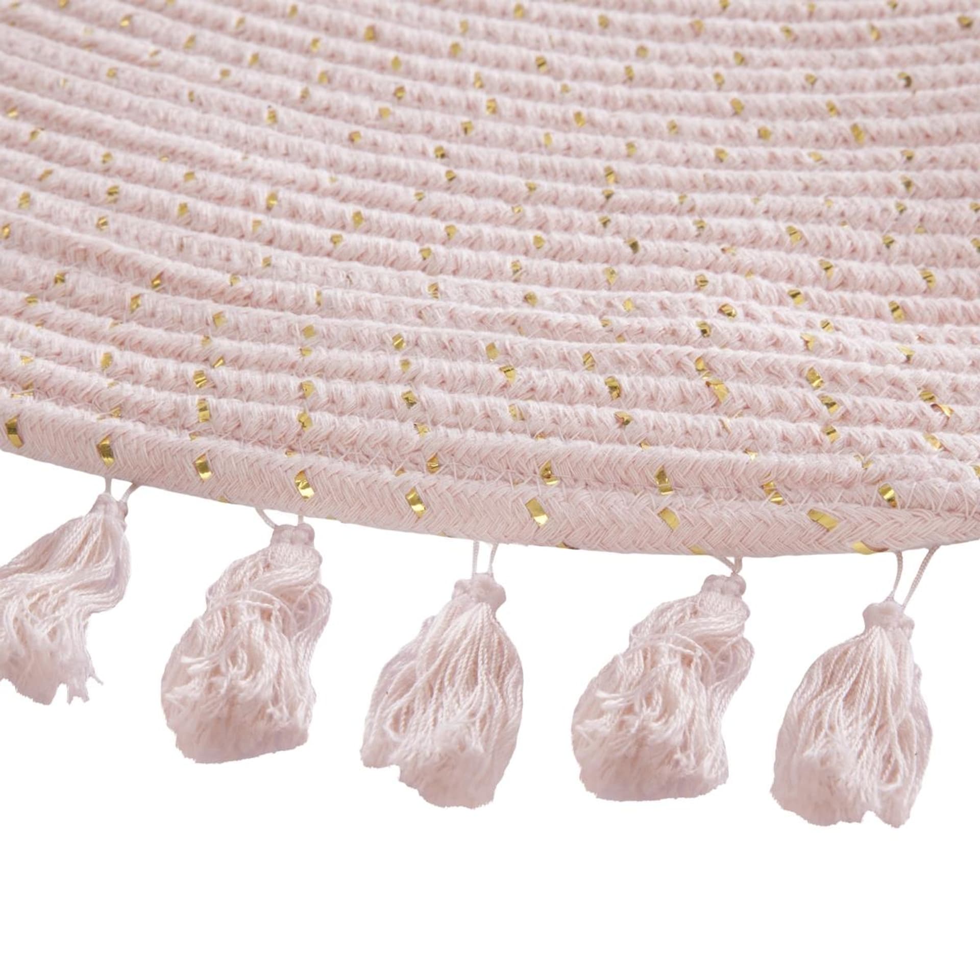 

Okrągły dywan z frędzlami Lurex 90 cm