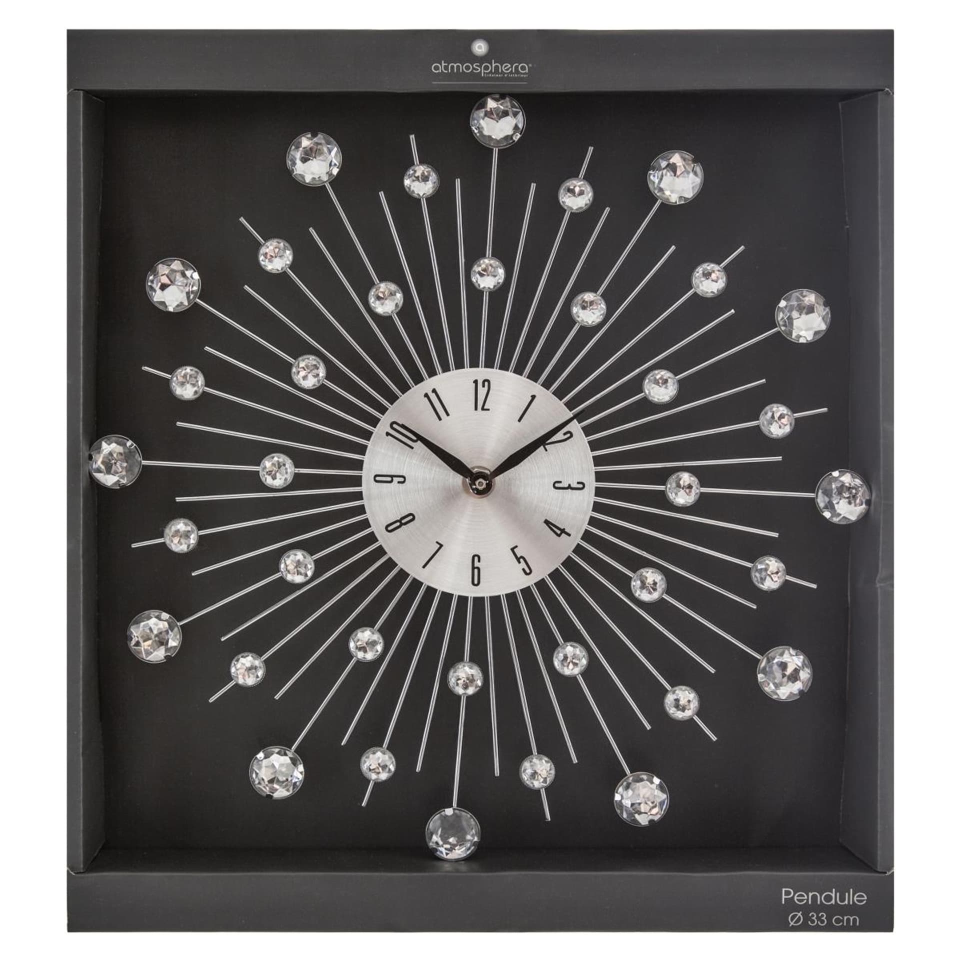 

Zegar ścienny Crystals Silver 33 cm