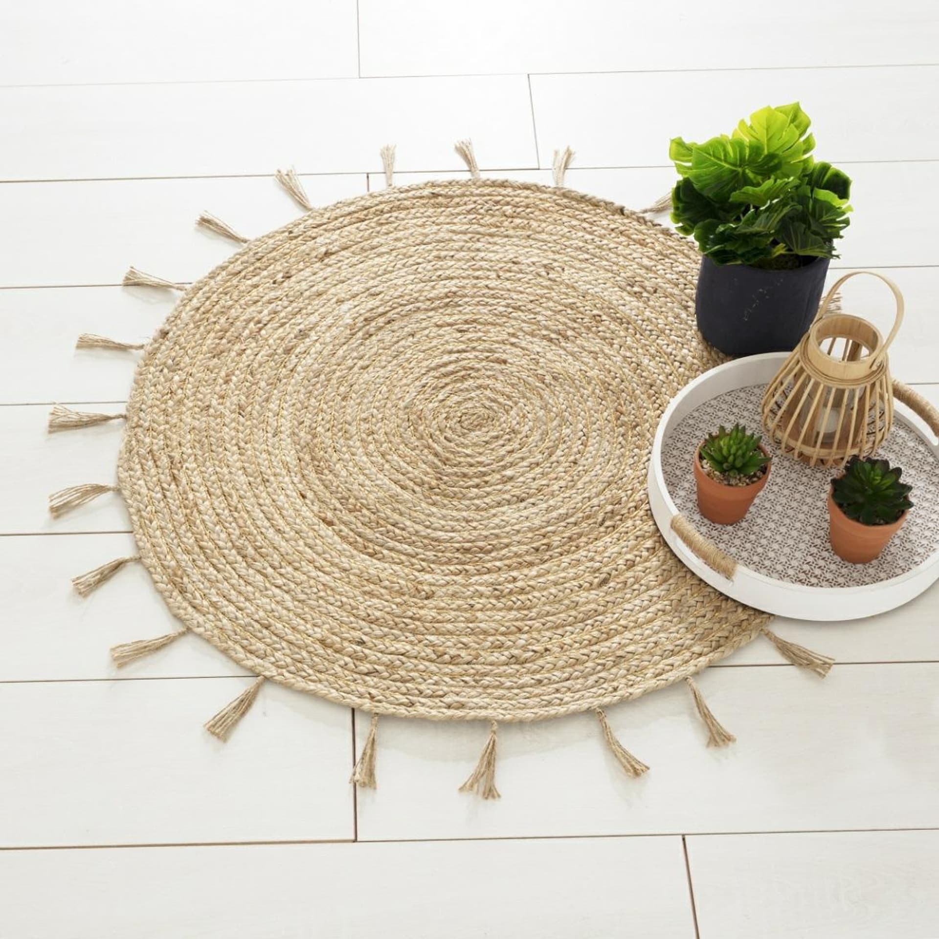 

Okrągły dywan jutowy Cosy 80 cm