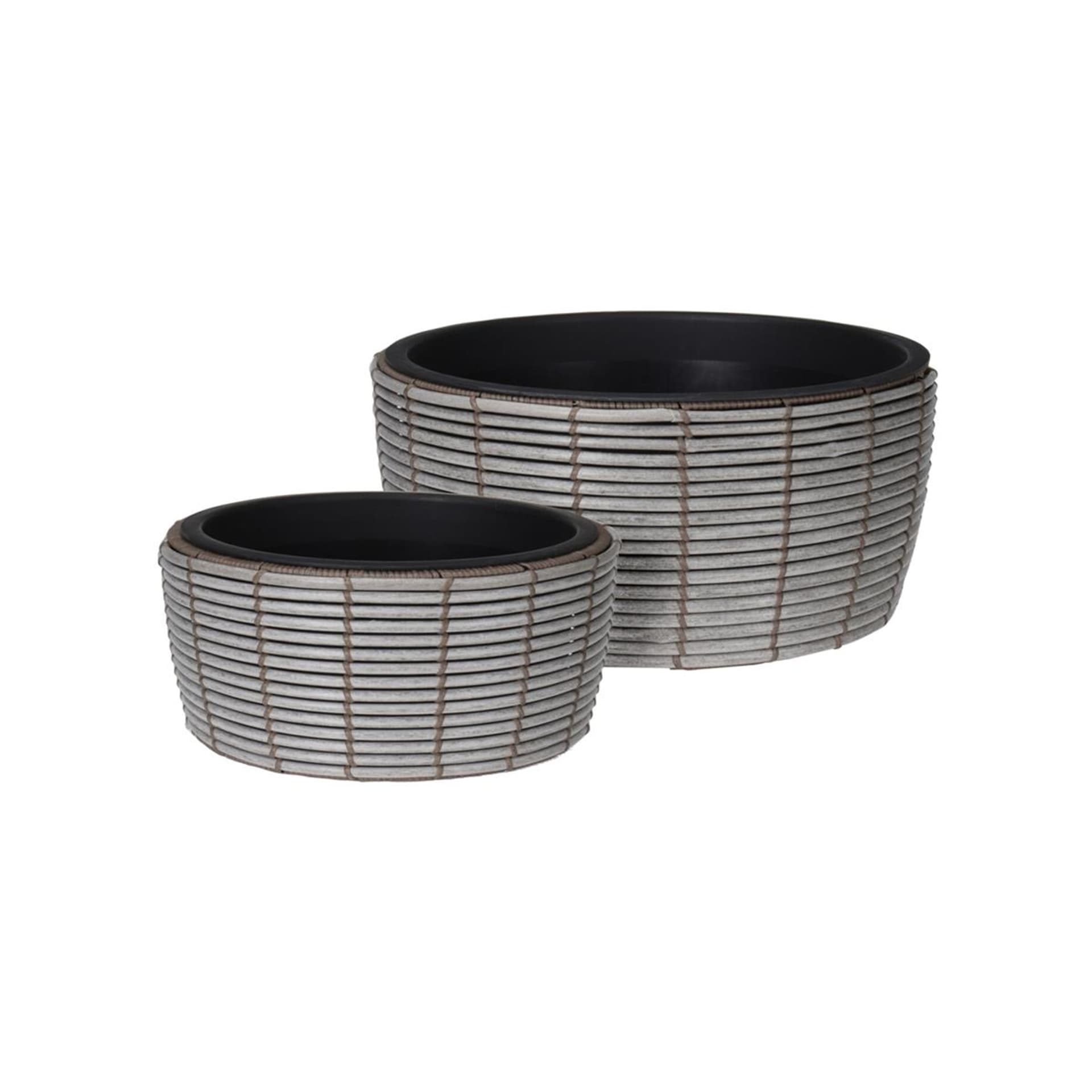

Doniczki zestaw 2 szt. w kolorze szarym Rattan
