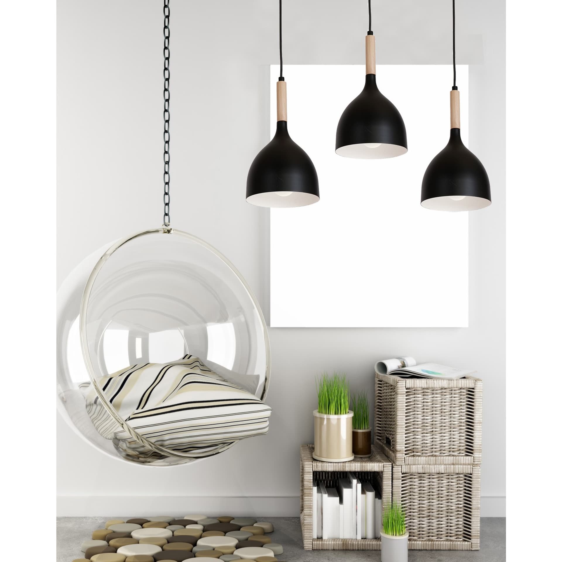 

Lampa Noak Wood potrójna industrialna