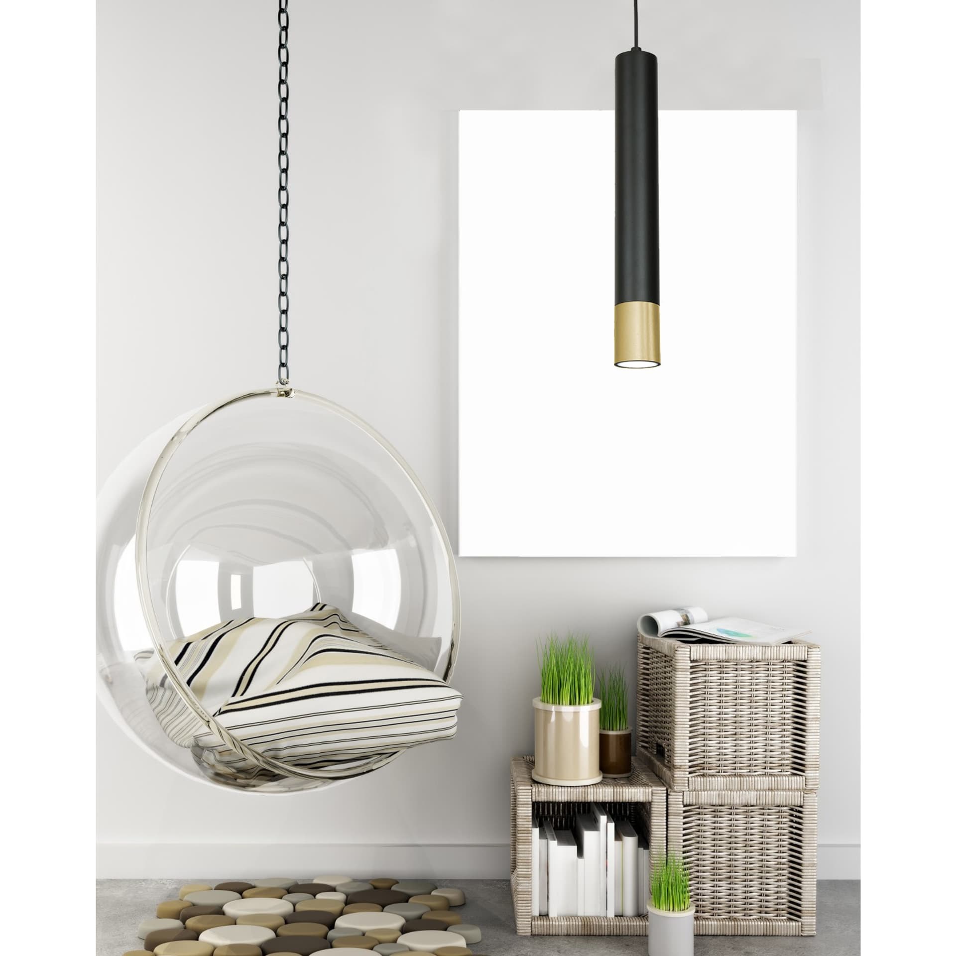 

Lampa wisząca Sopel czarno złota glamour
