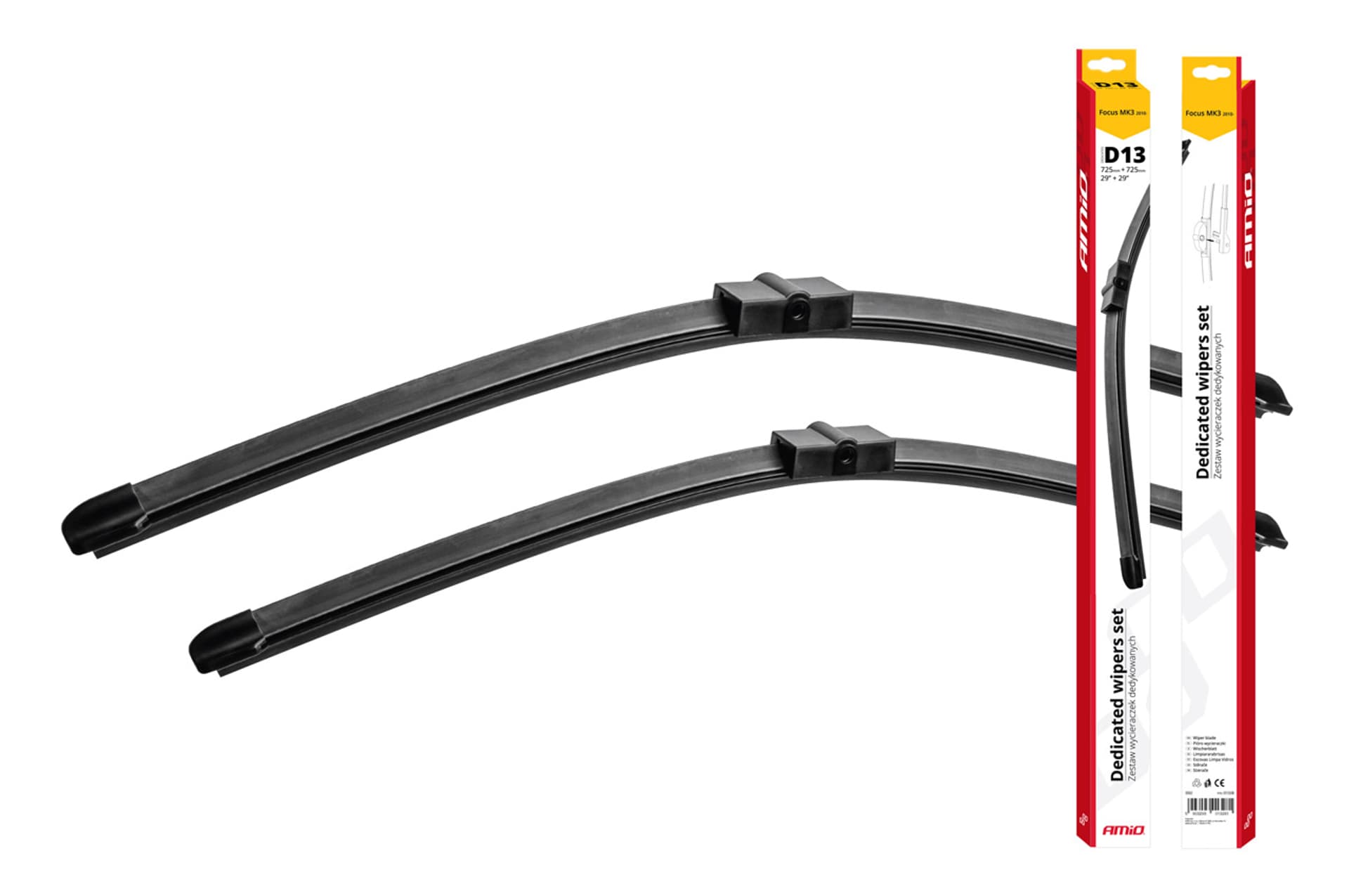 

01329 Wycieraczki samochodowe dedykowane D13 Ford Focus MK3 (725/725mm)