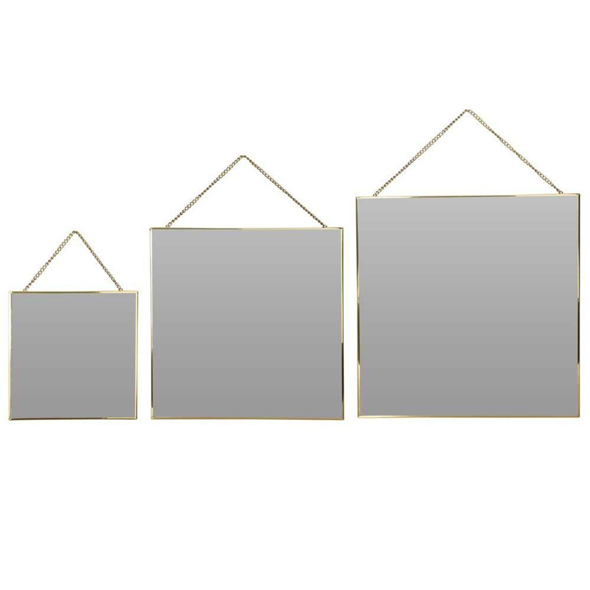 

Komplet 3 kwadratowych złotych luster