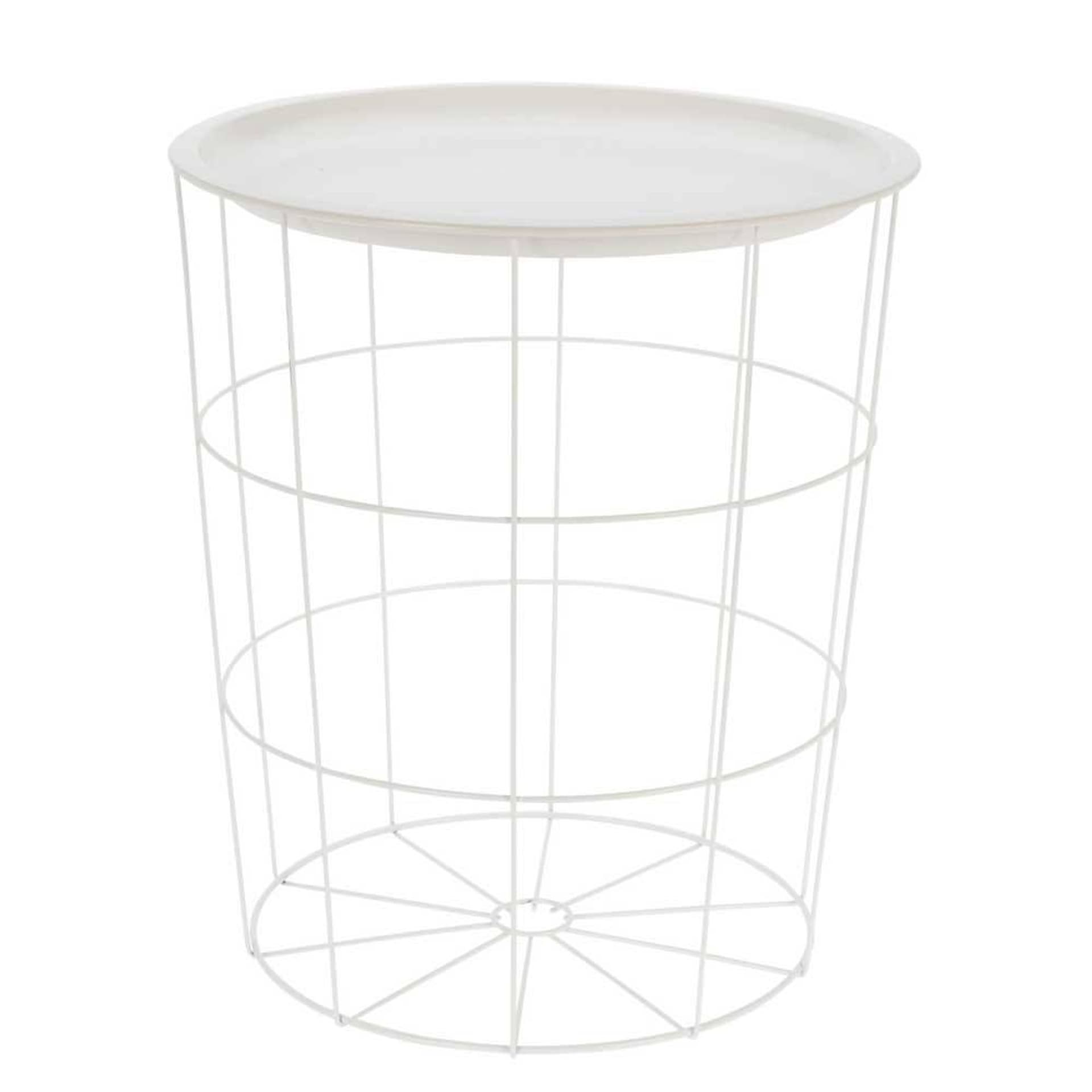 

Druciany stolik kawowy biały 40 cm